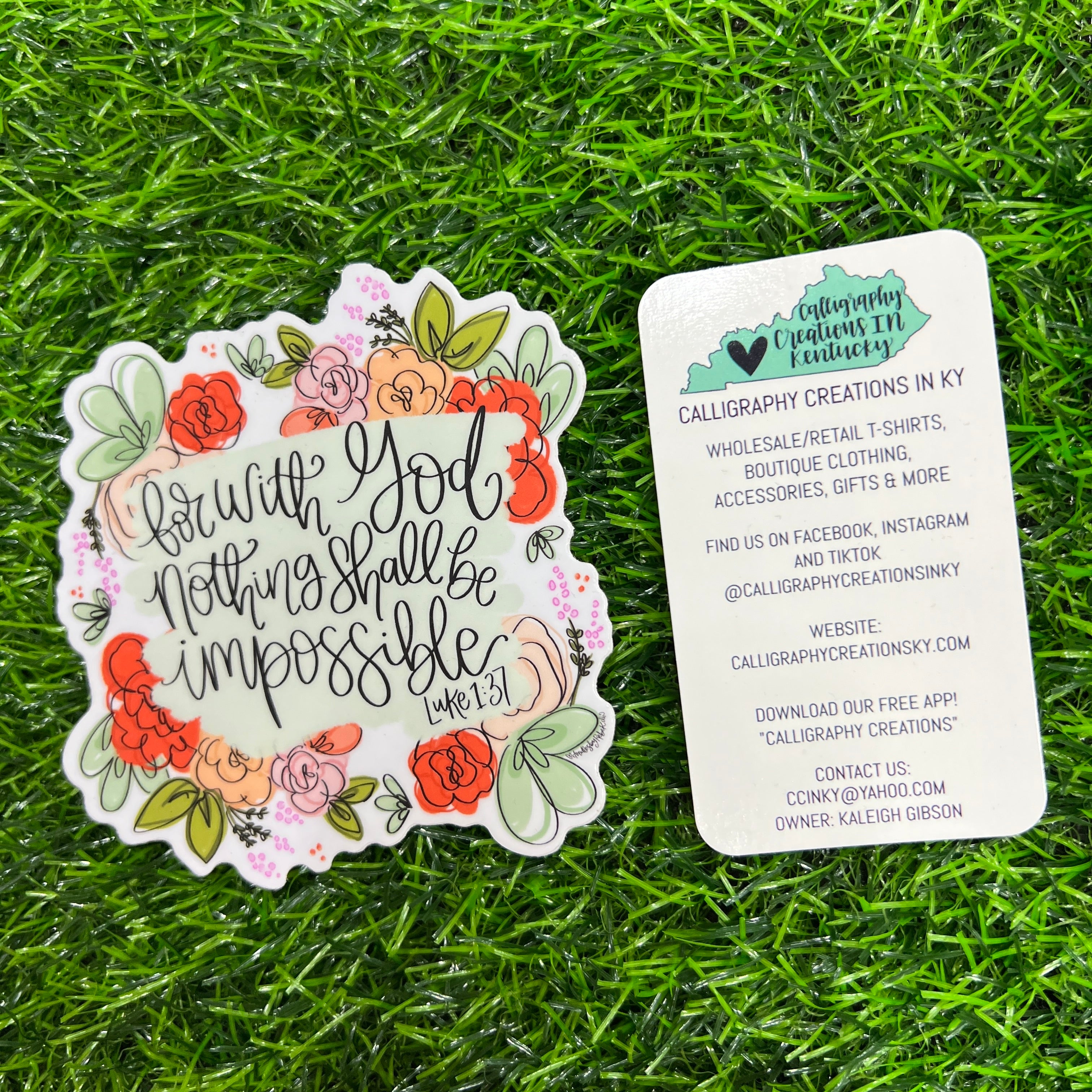 For With God Nothing Shall Be Impossible Sticker - Doodles By Rebekah