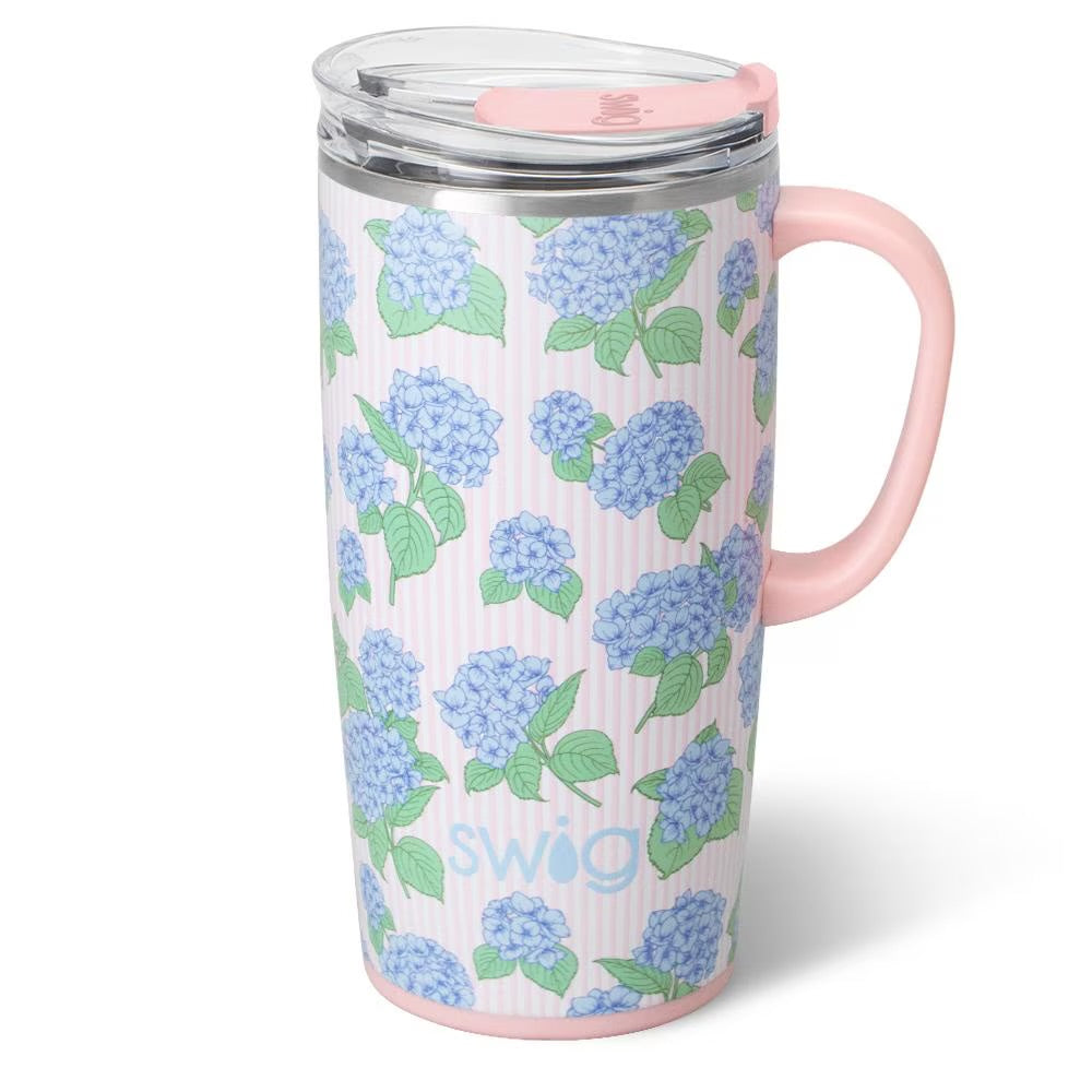 Hydrangeas 22 oz Swig Travel Mug