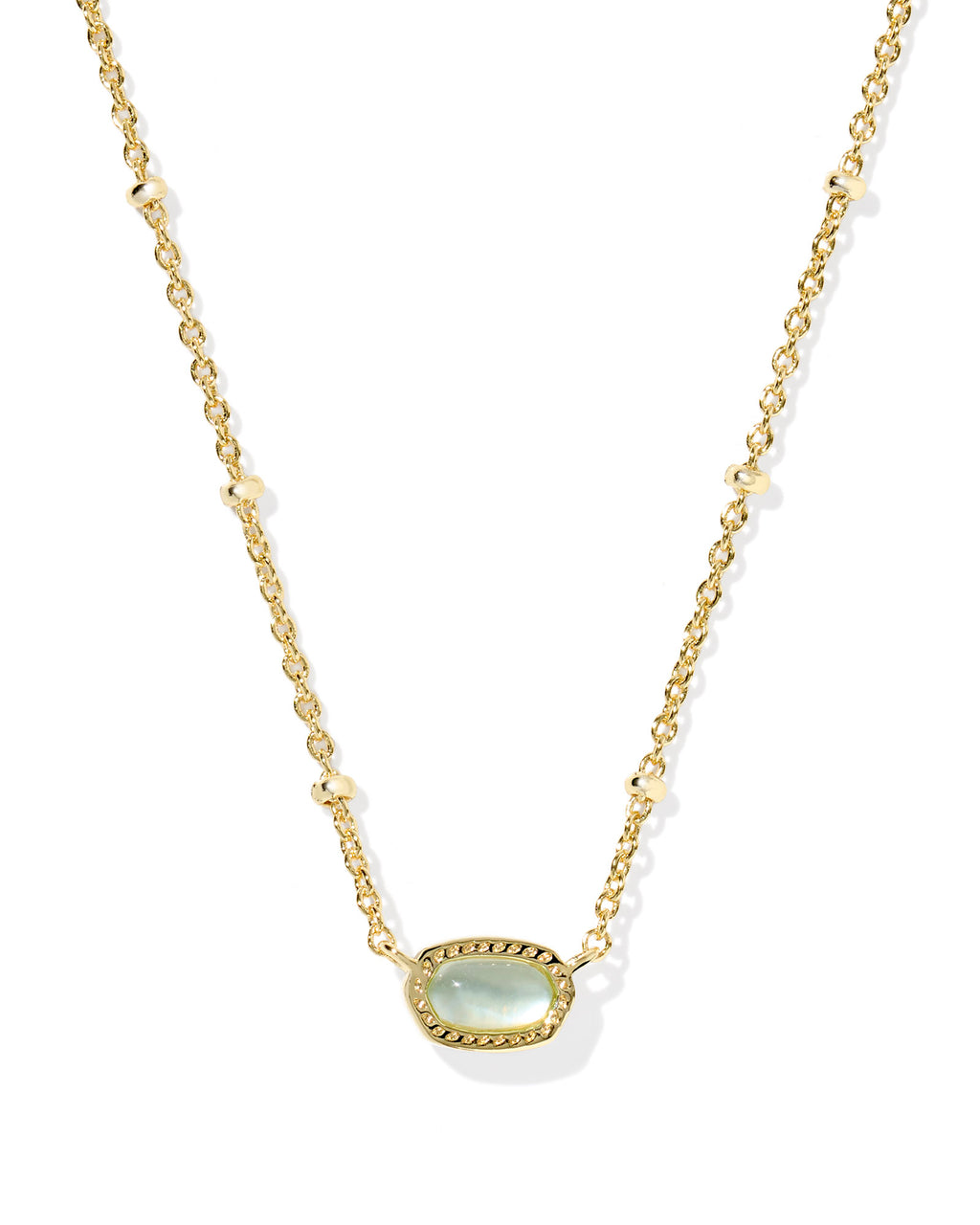 Kendra Scott Mini Elisa Satellite Short Pendant Necklace - Gold Light Blue Illusion