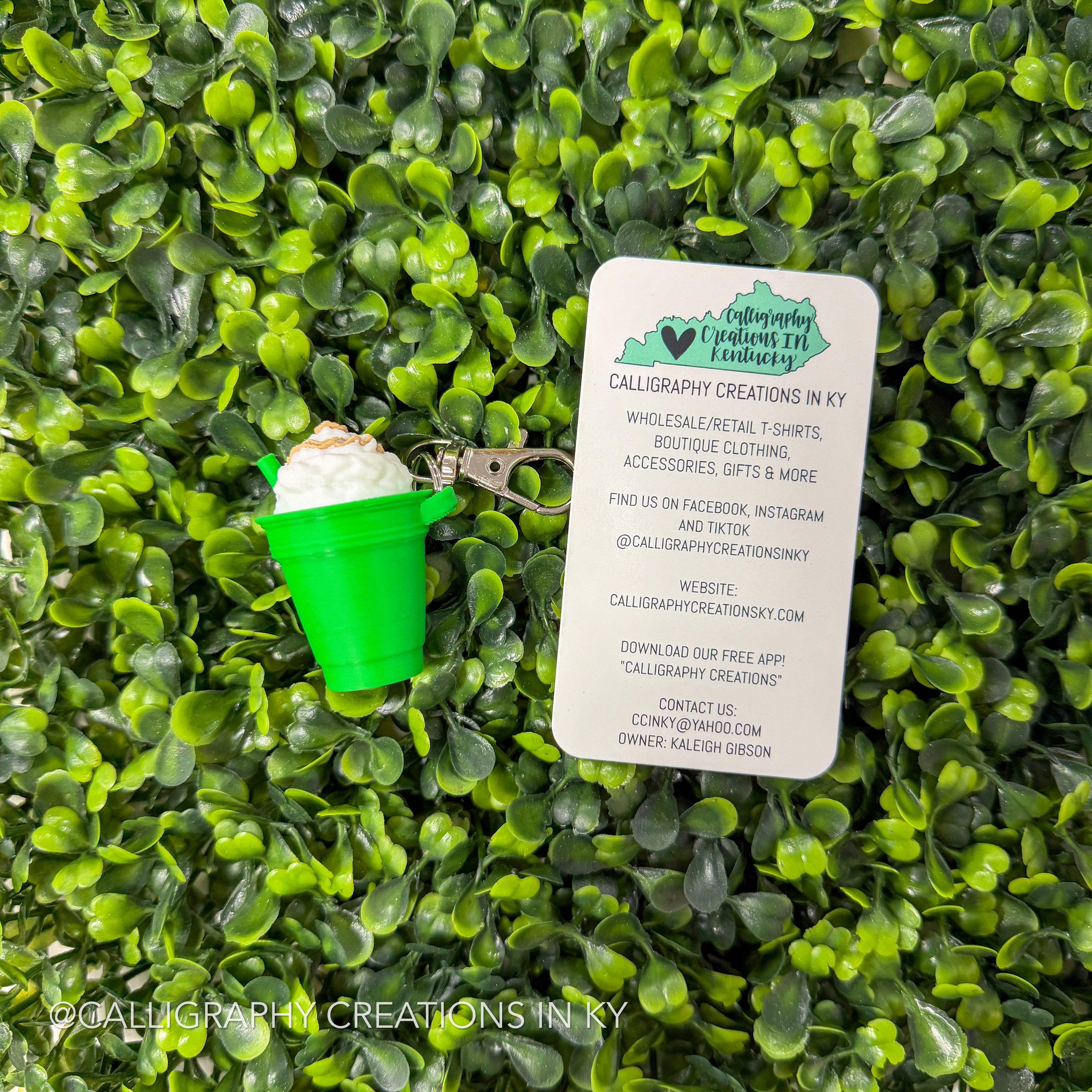 Classic Green Frappe Fidget Clicker Keychain