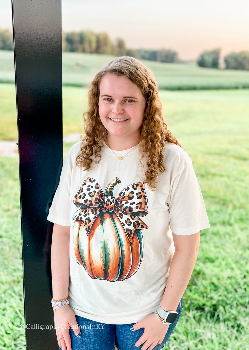 Leopard Bow Pumpkin Tee *FINAL SALE*