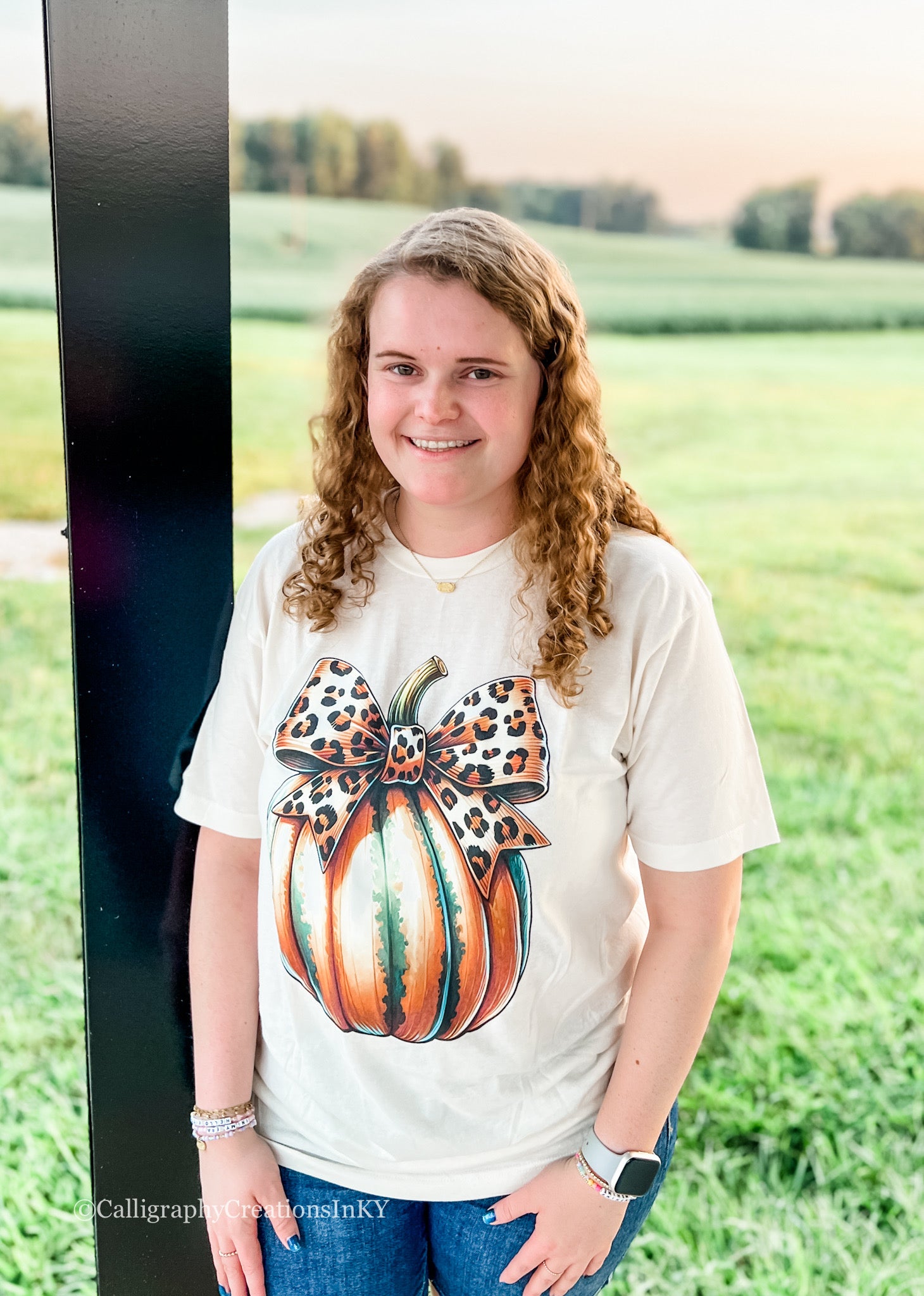 Leopard Bow Pumpkin Tee *FINAL SALE*