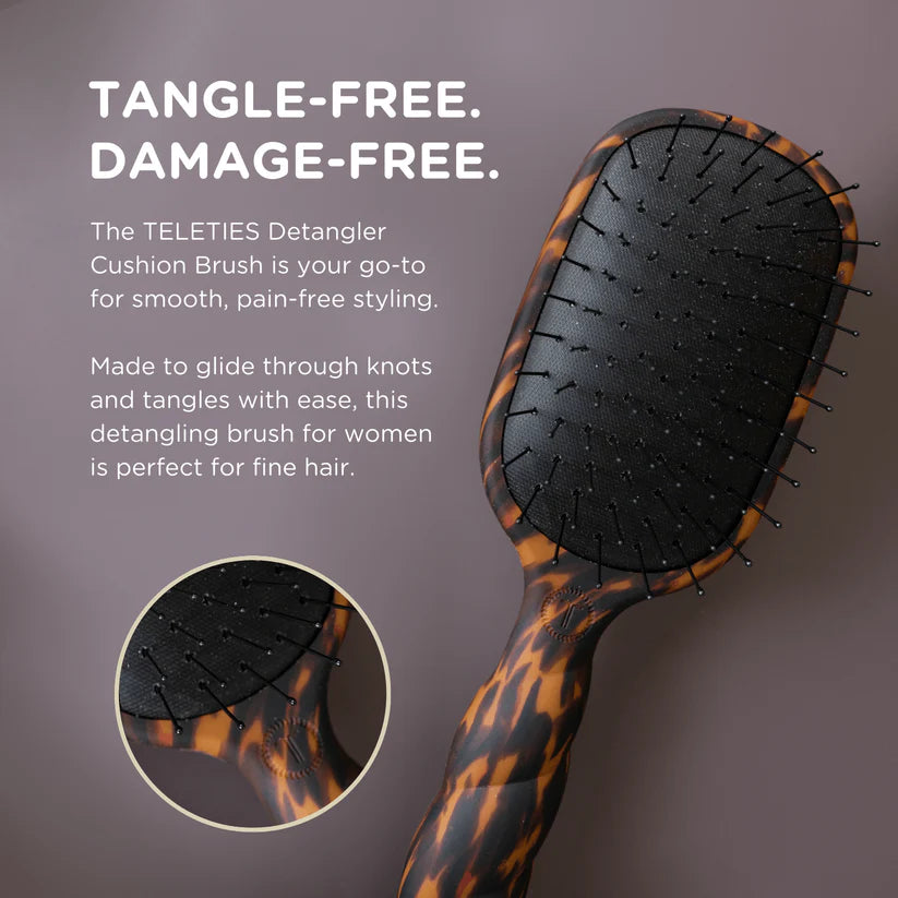 TELETIES Detangler Hair Brush for Fine Hair – Tortoise