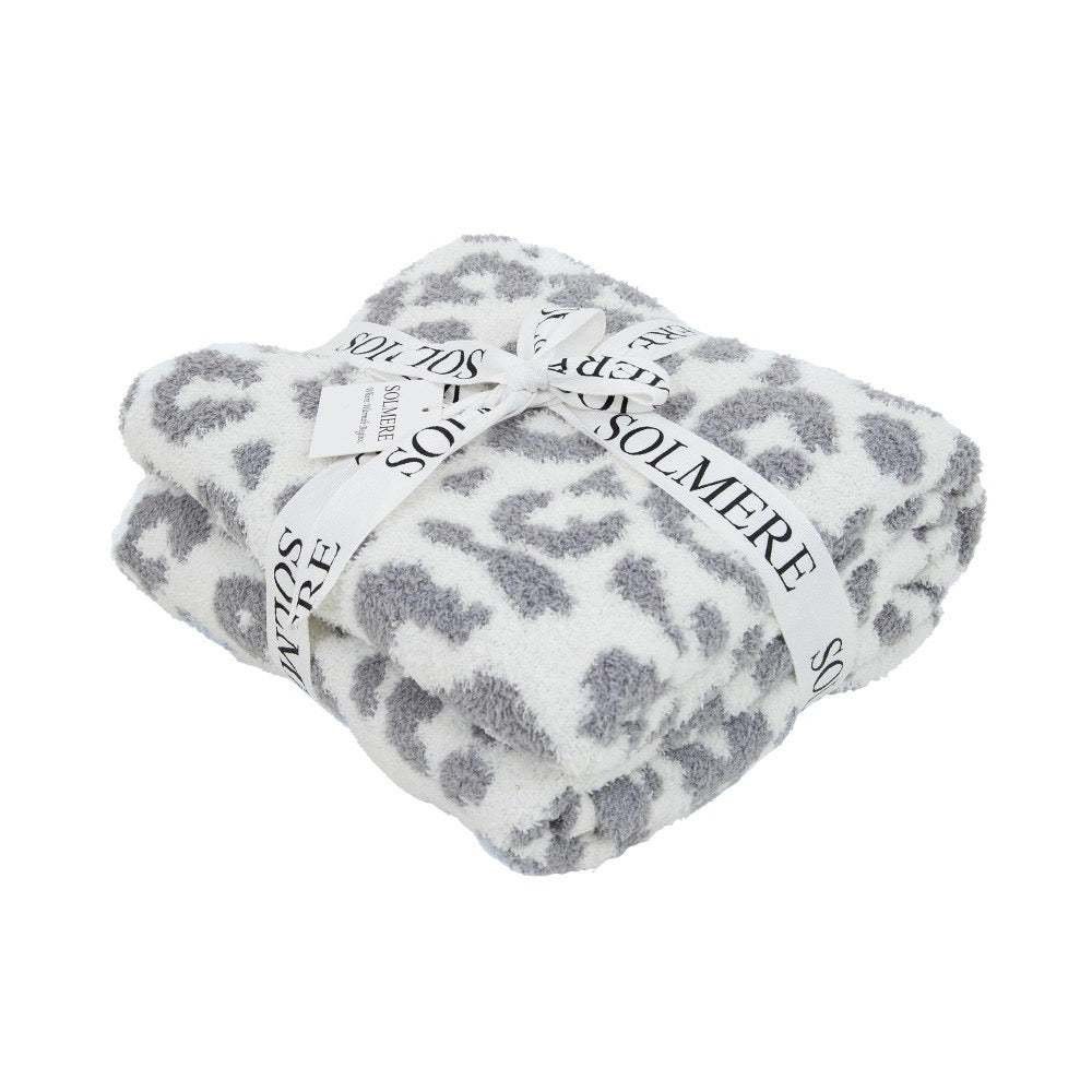Gray Leopard Cozy Blanket