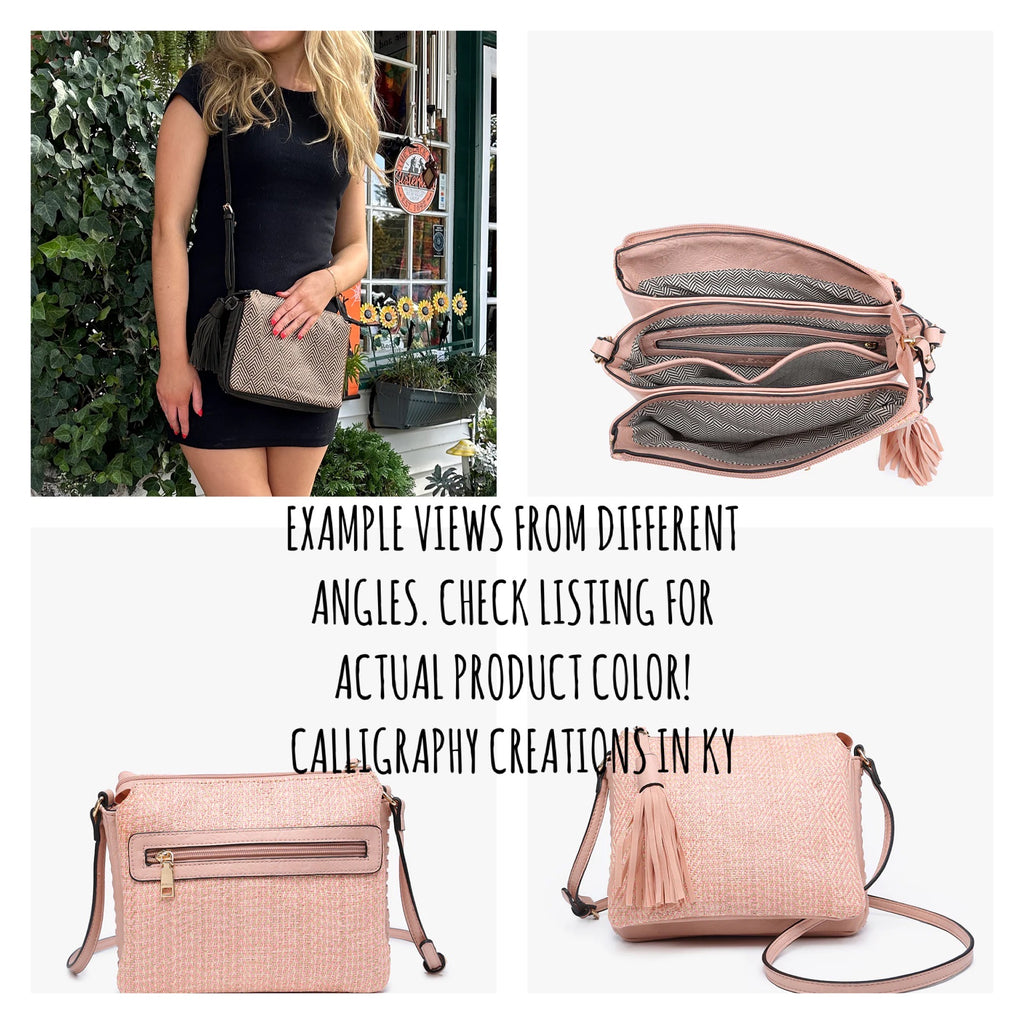 Tan/Pink Pattern Sabrina Crossbody Purse