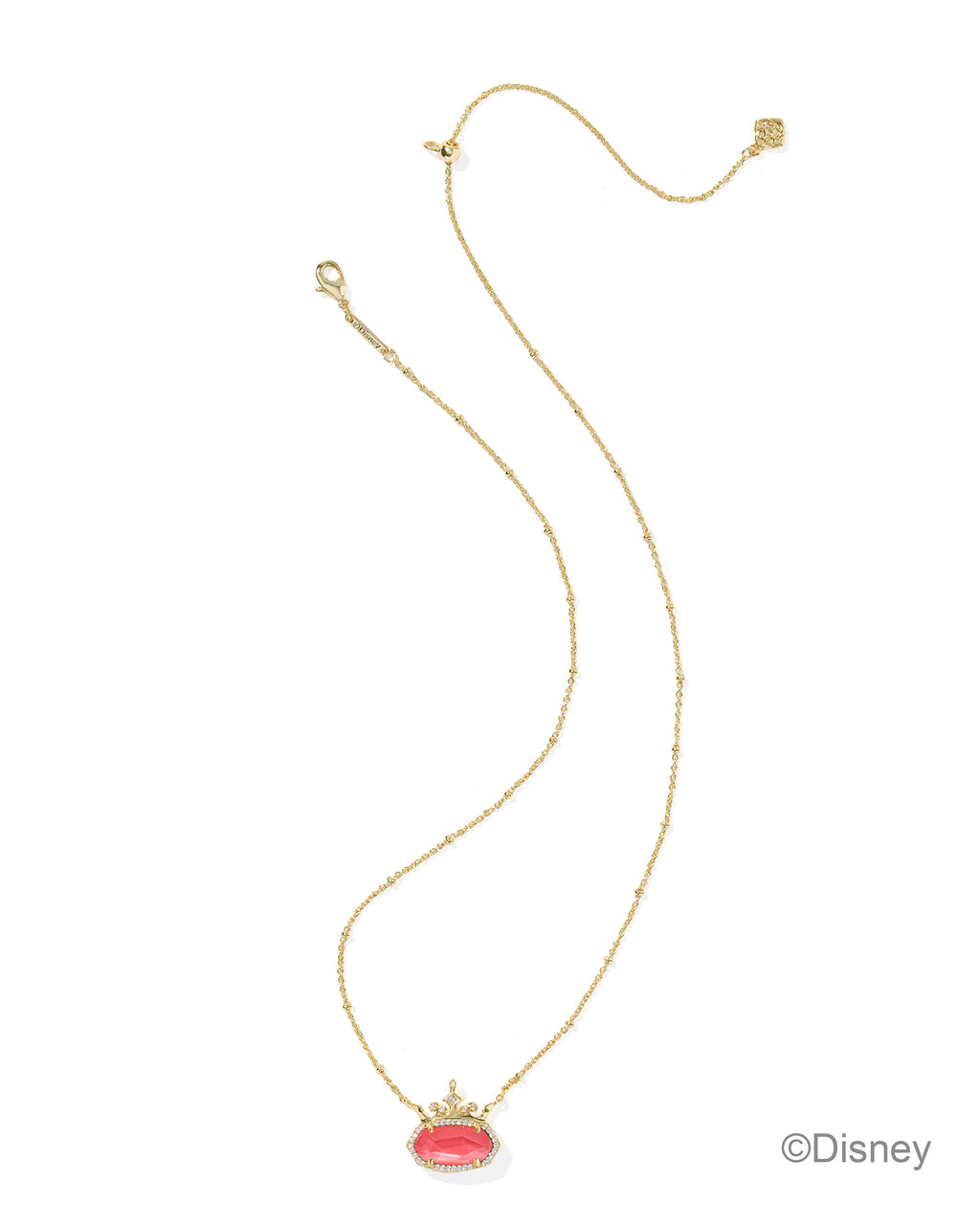 Kendra Scott Disney Elisa Princess Short Pendant Necklace - Gold Dark Pink Mother Of Pearl (Determined)