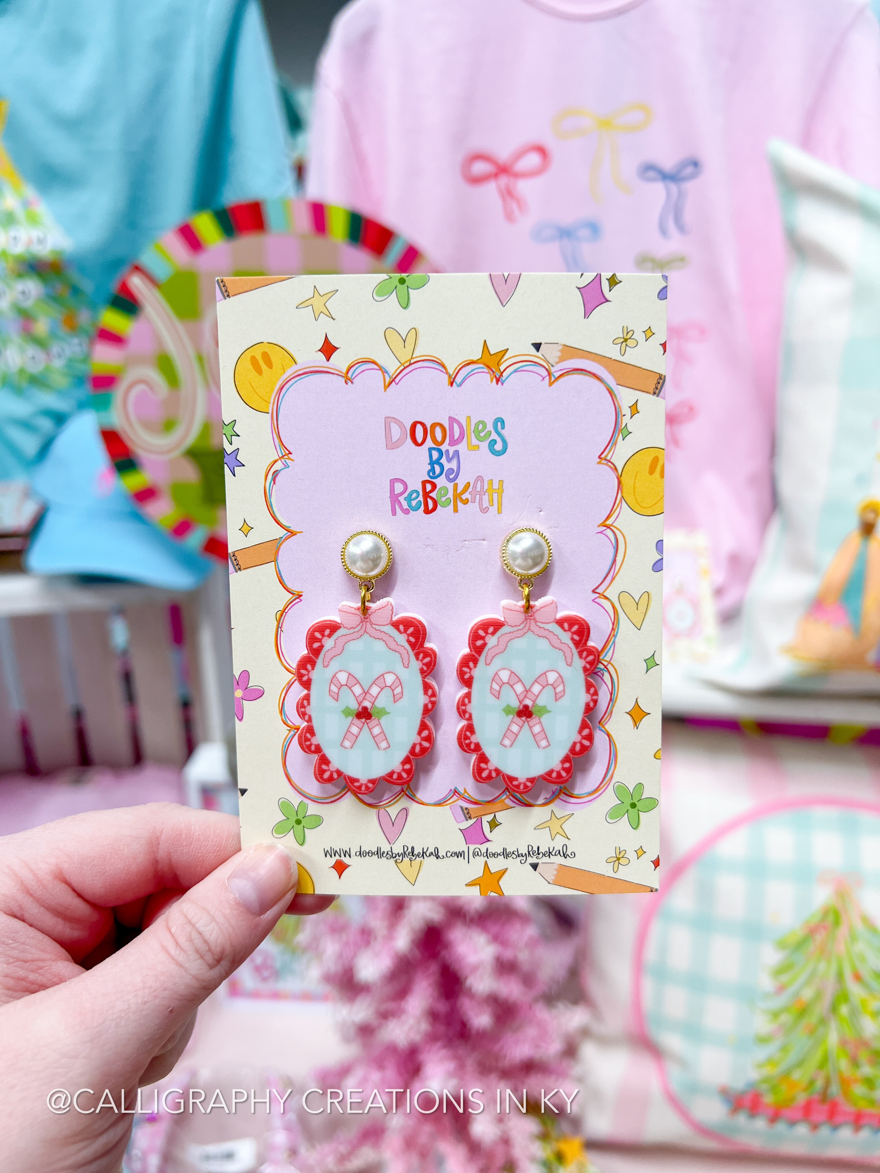 Scallop Candy Cane Earrings • Doodles By Rebekah