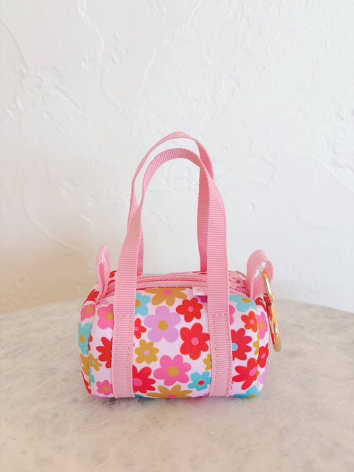 Bag Charm - Mini Purse Keychain - Retro Floral