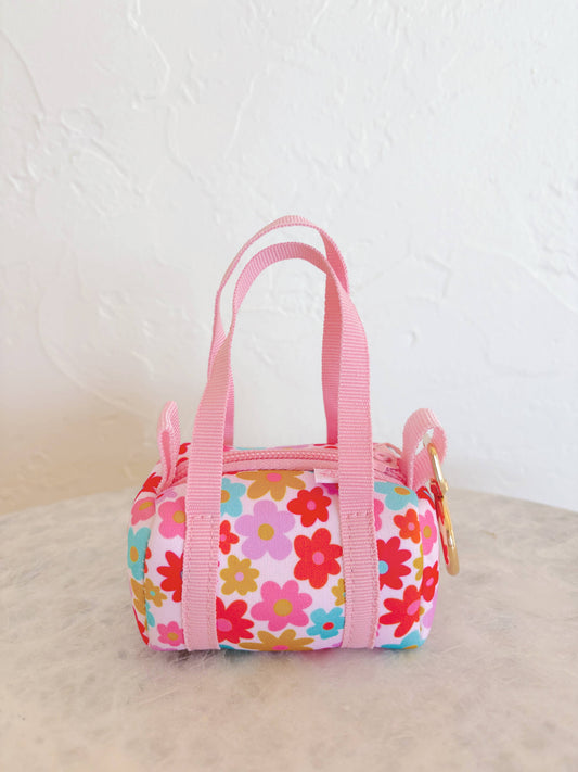 Bag Charm - Mini Purse Keychain - Retro Floral