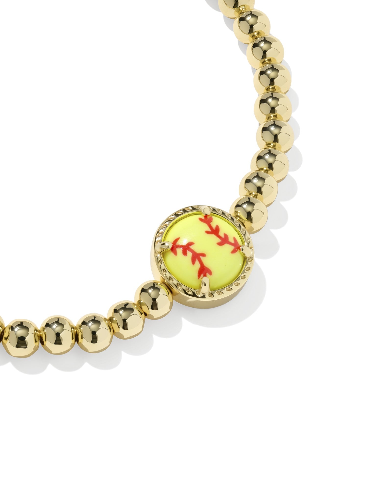 Kendra Scott Softball Stretch Bracelet - Gold Chartreuse Magnesite
