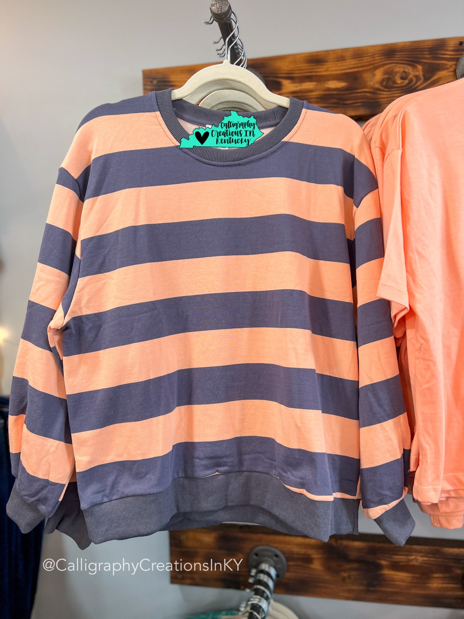 Peach + Grey | Sara Stripe Top *FINAL SALE*