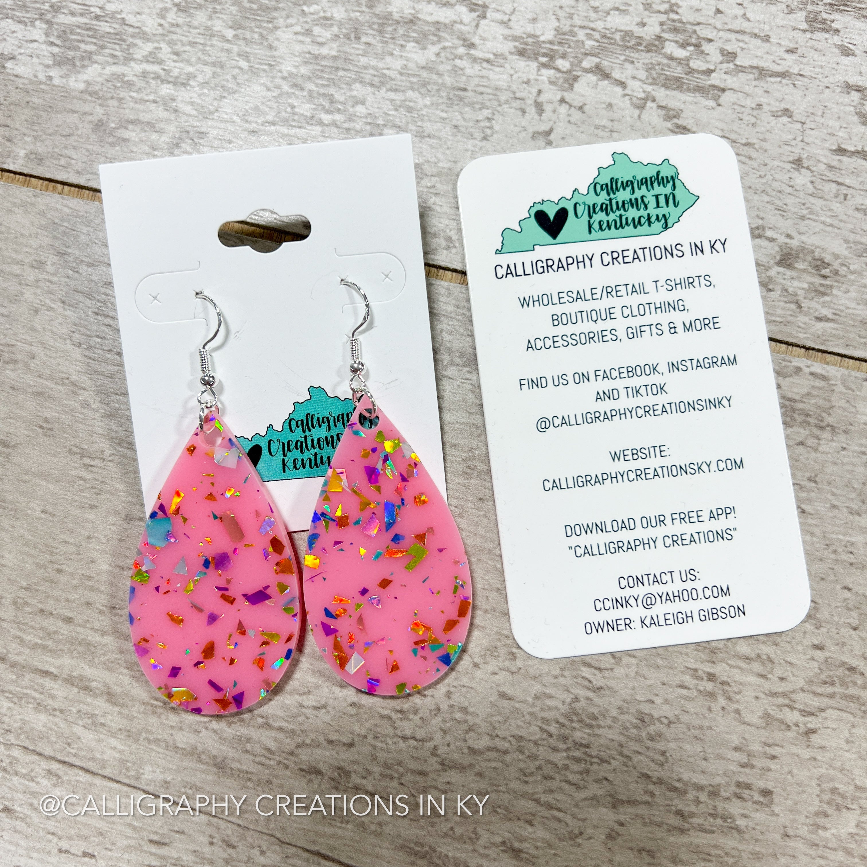 Large Pink Party Teardrop Earrings