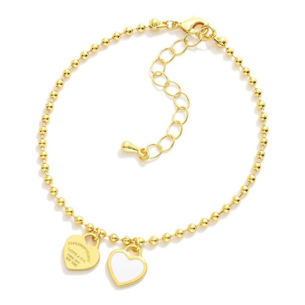 Ball Chain Heart Bracelets