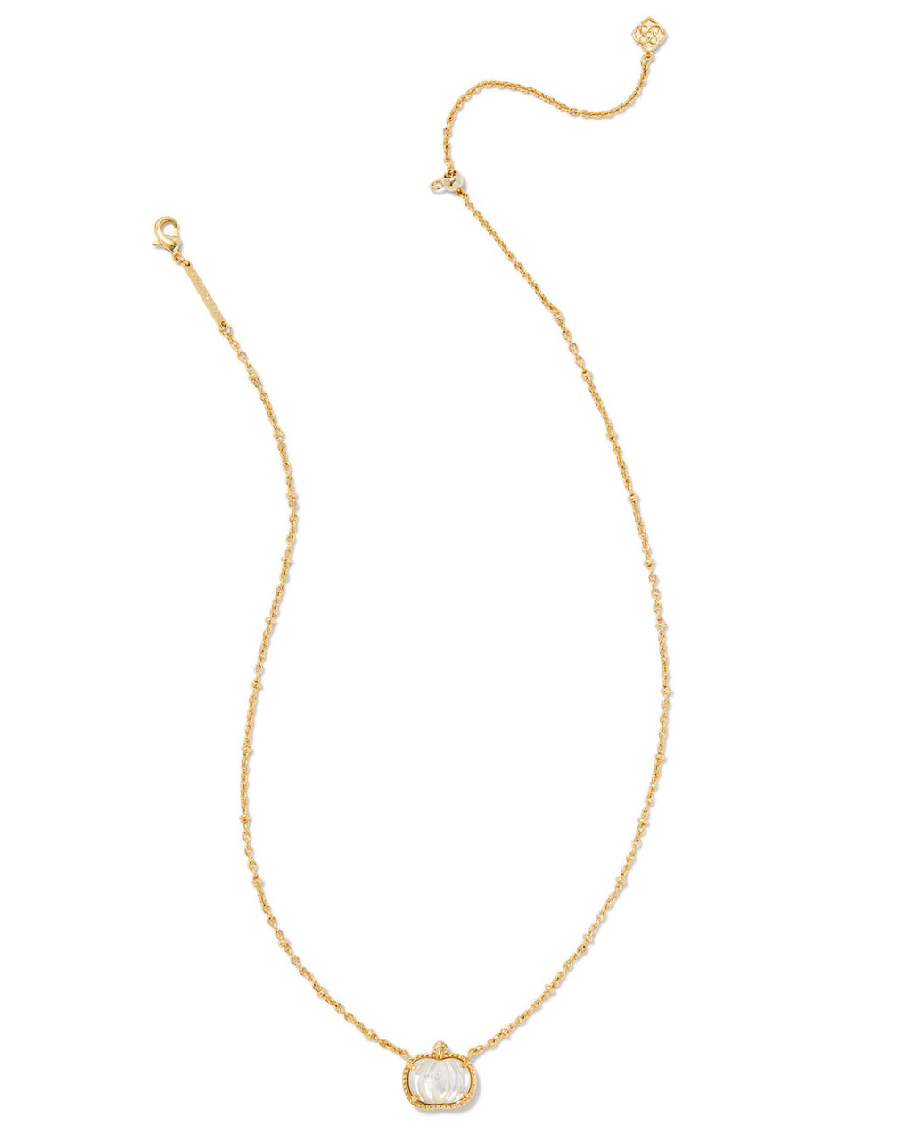 Kendra Scott Pumpkin Short Pendant Necklace - Gold Ivory Mother Of Pearl