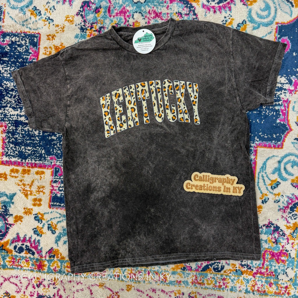 Leopard KY Acid Wash Tee