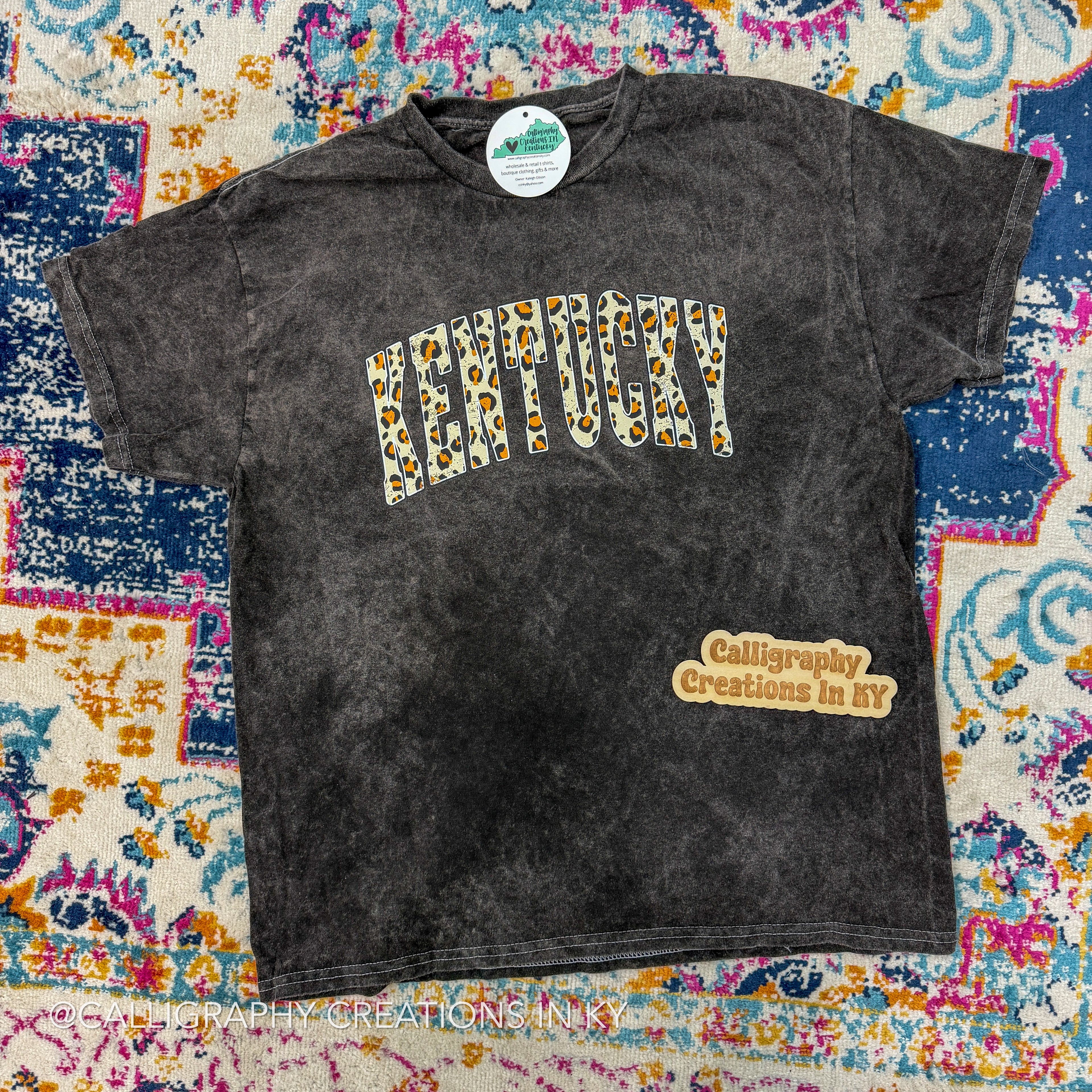 Leopard KY Acid Wash Tee