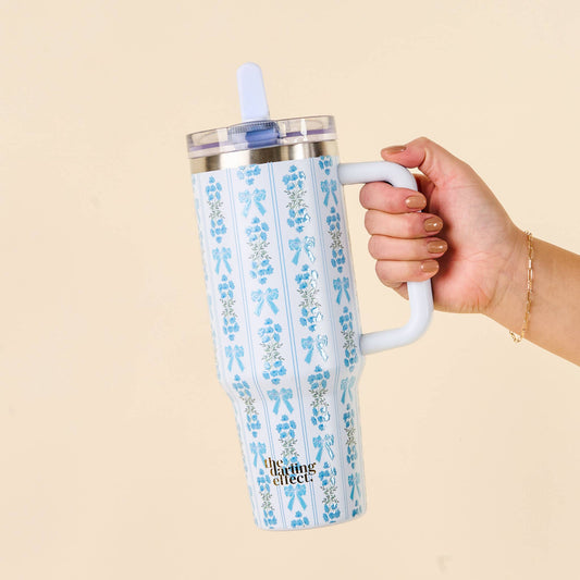Blue | Oh So Fancy 40 oz Lifestyle Flip Straw Tumbler