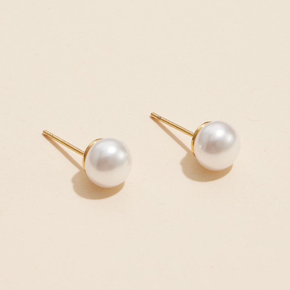 Simple Pearl Stud Earrings