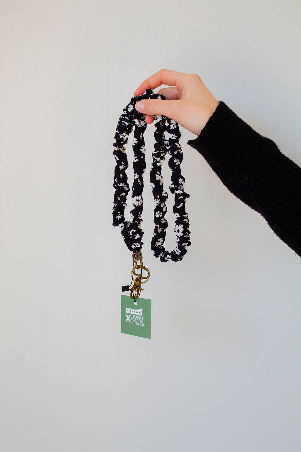 Onyx Floral Scrunchie Lanyard