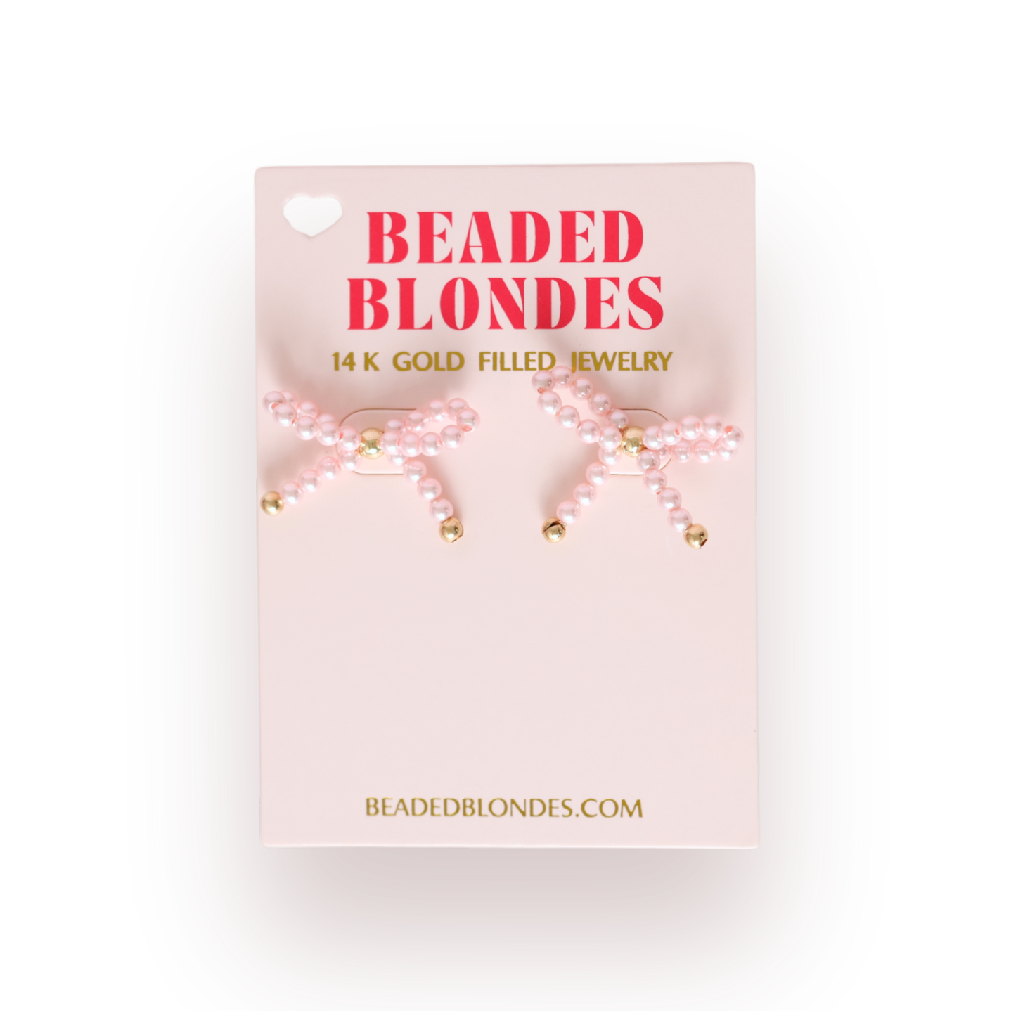 Pink Pearl Bow Earrings | Beaded Blondes