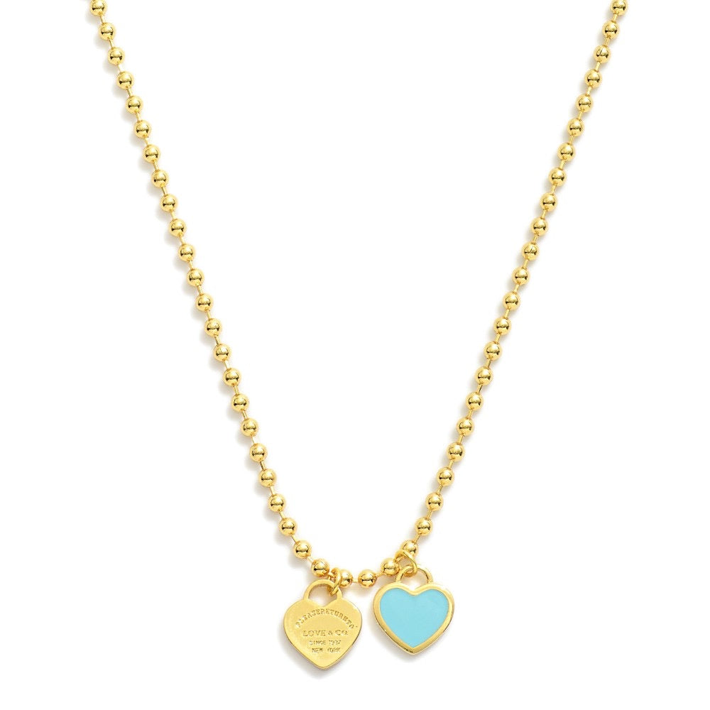 Ball Chain Heart Necklaces