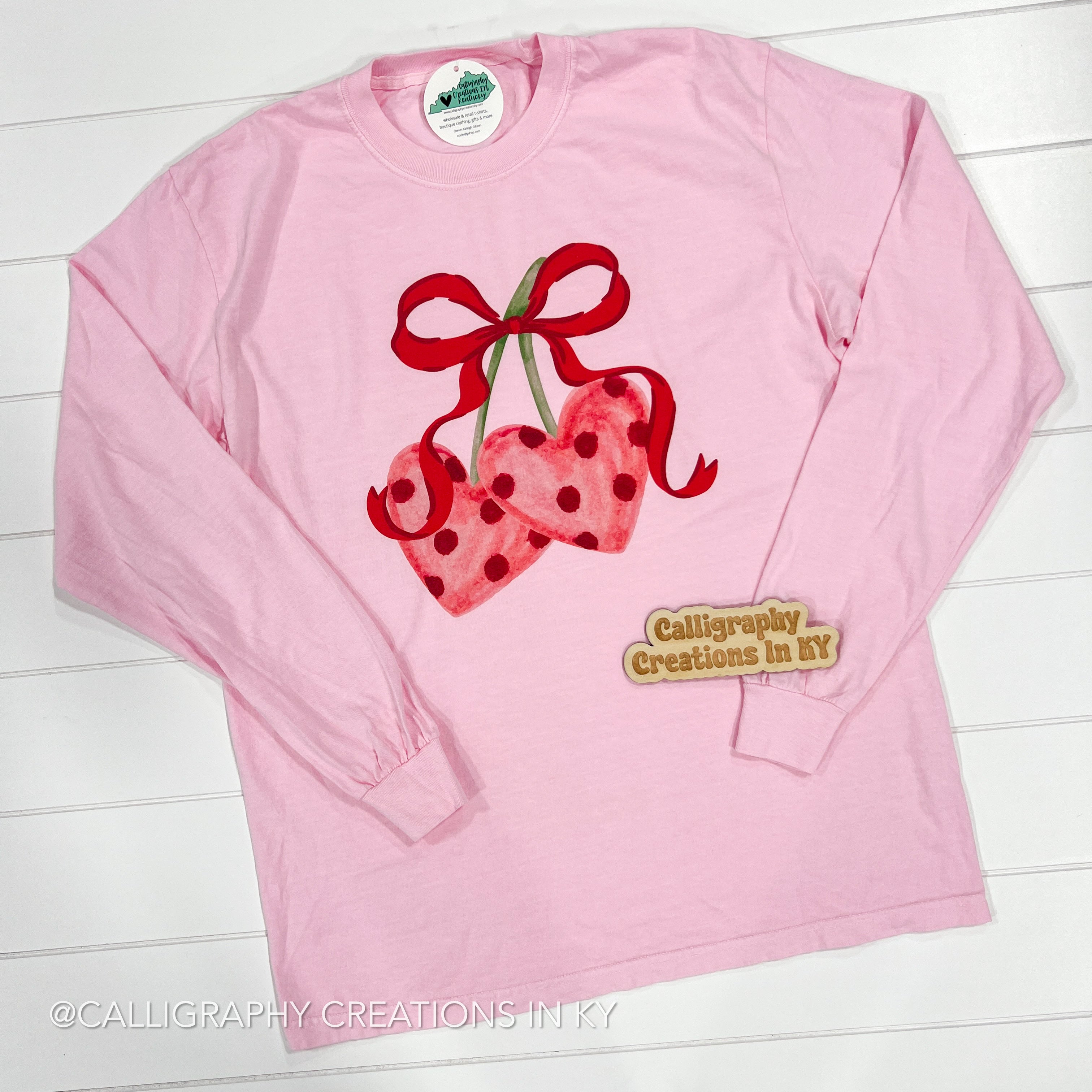 Heart Cherries LS CC Tee