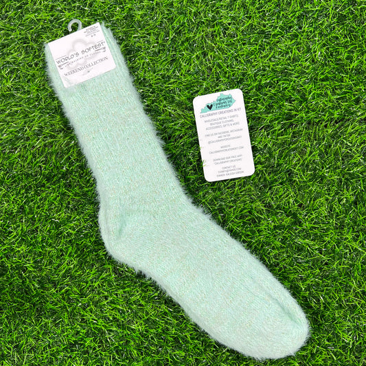 Frosty Green Holiday Ragg Feather Crew | World’s Softest Socks