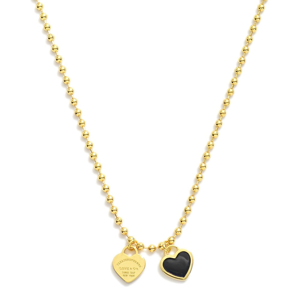 Ball Chain Heart Necklaces