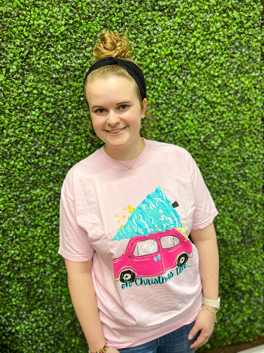 Pink Oh Christmas Tree Tee FINAL SALE