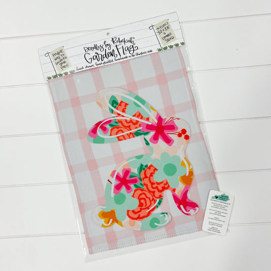 Floral Bunny Garden Flag