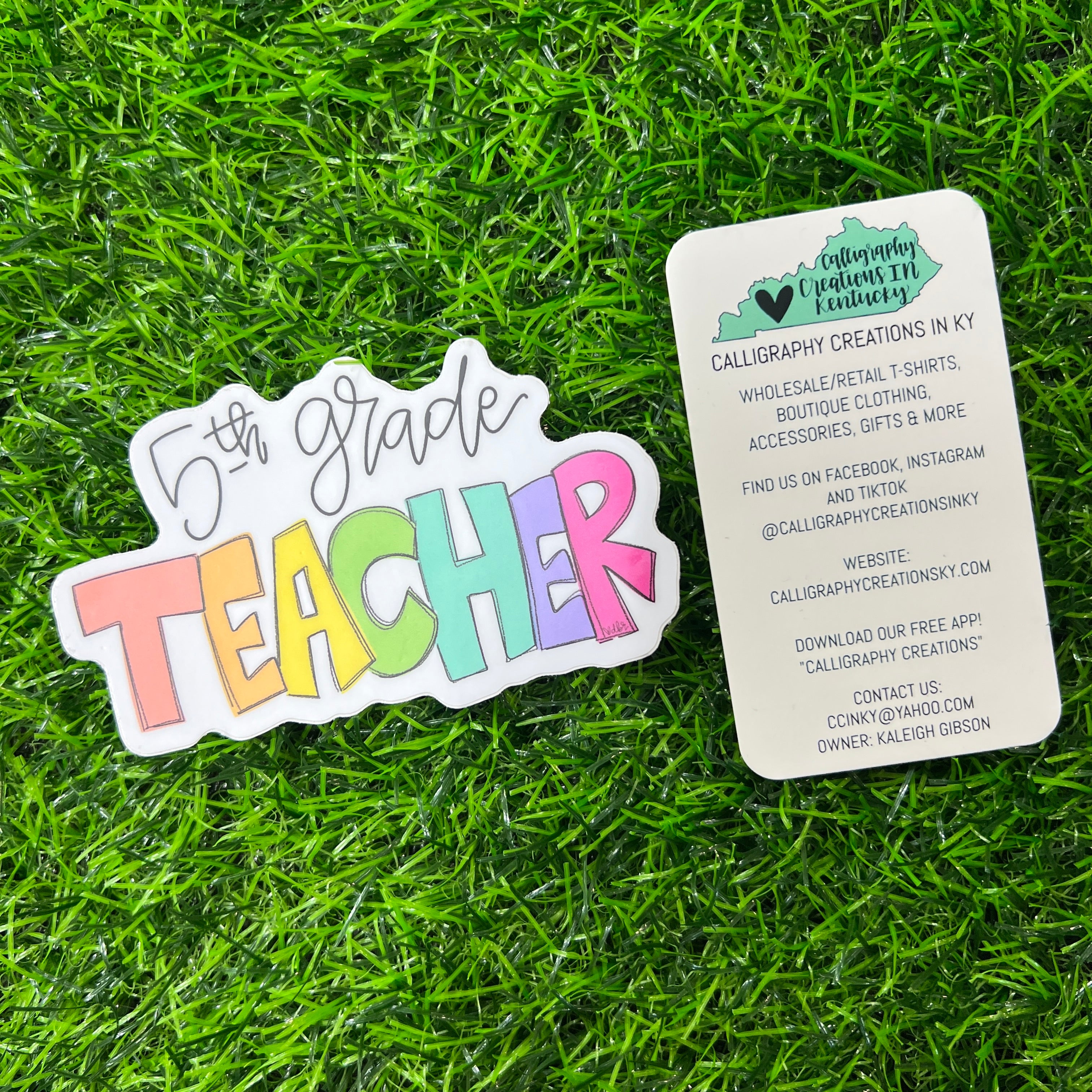 Sticker 5th 5th Grade Teacher Sticker - Doodles By Rebekah – Calligraphy Creations ...