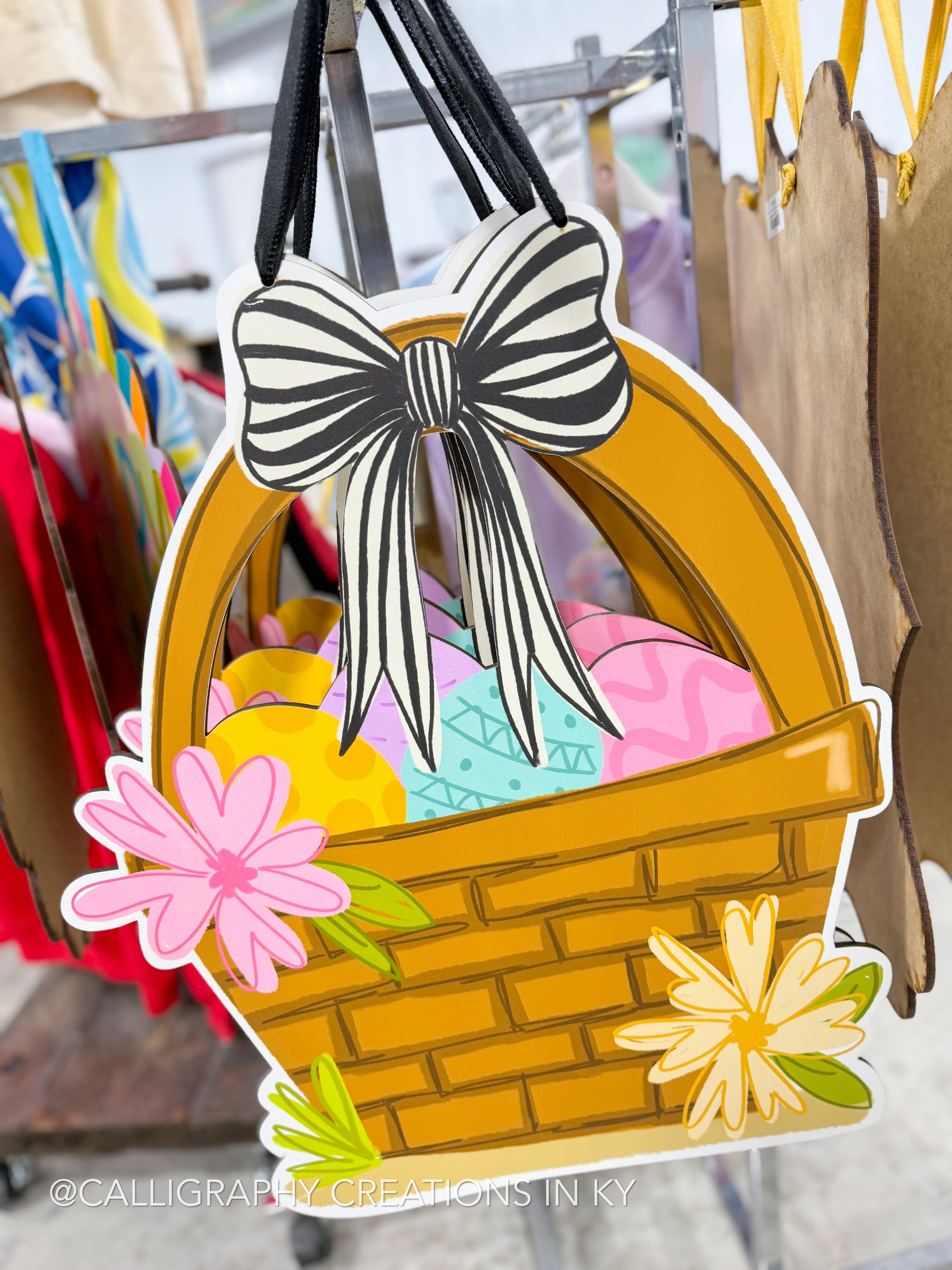 Easter Basket Doodles By Rebekah Door Hanger *LOCAL PICKUP ONLY*