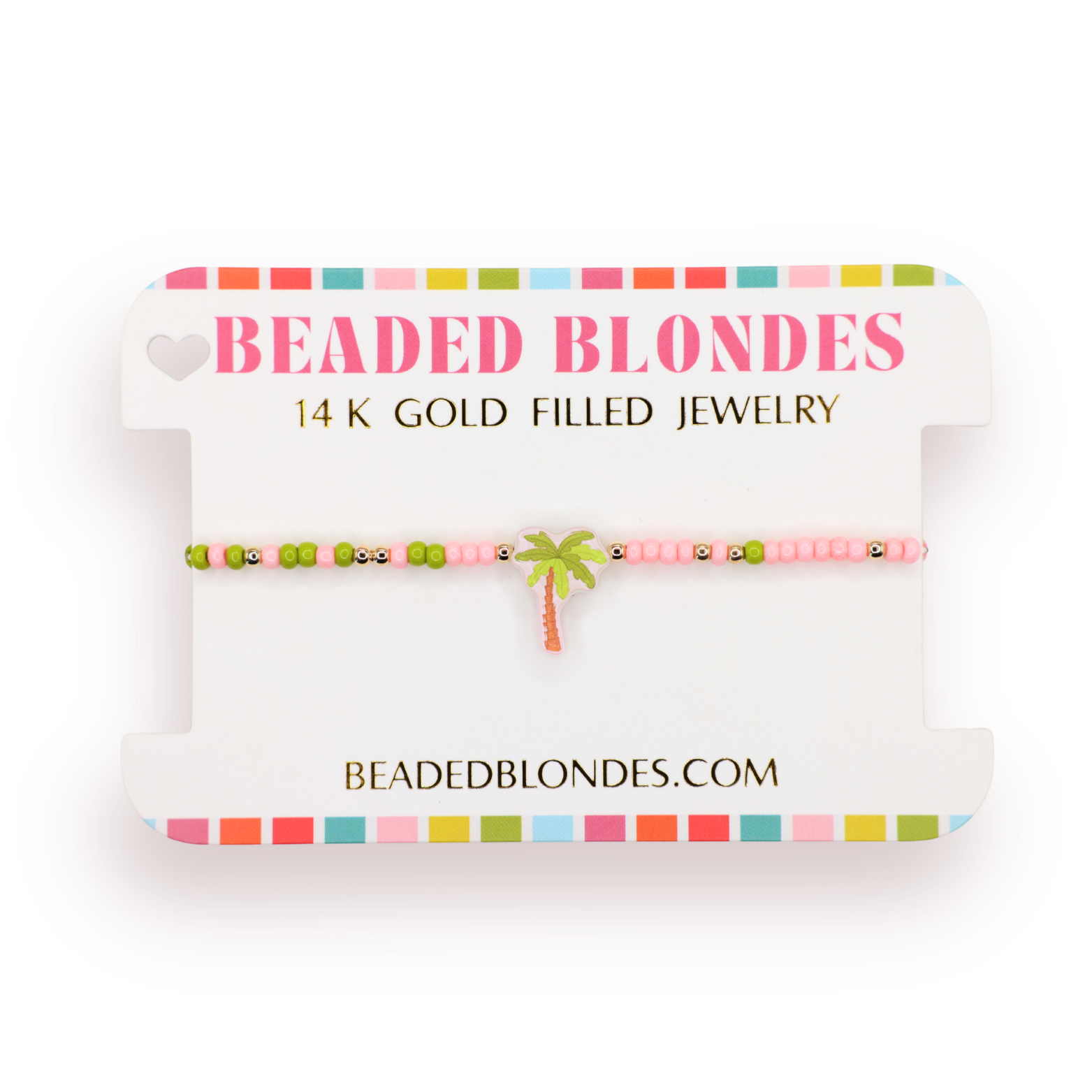 Palm Tree Bracelet on Color: Standard 6.75 inch | Beaded Blondes