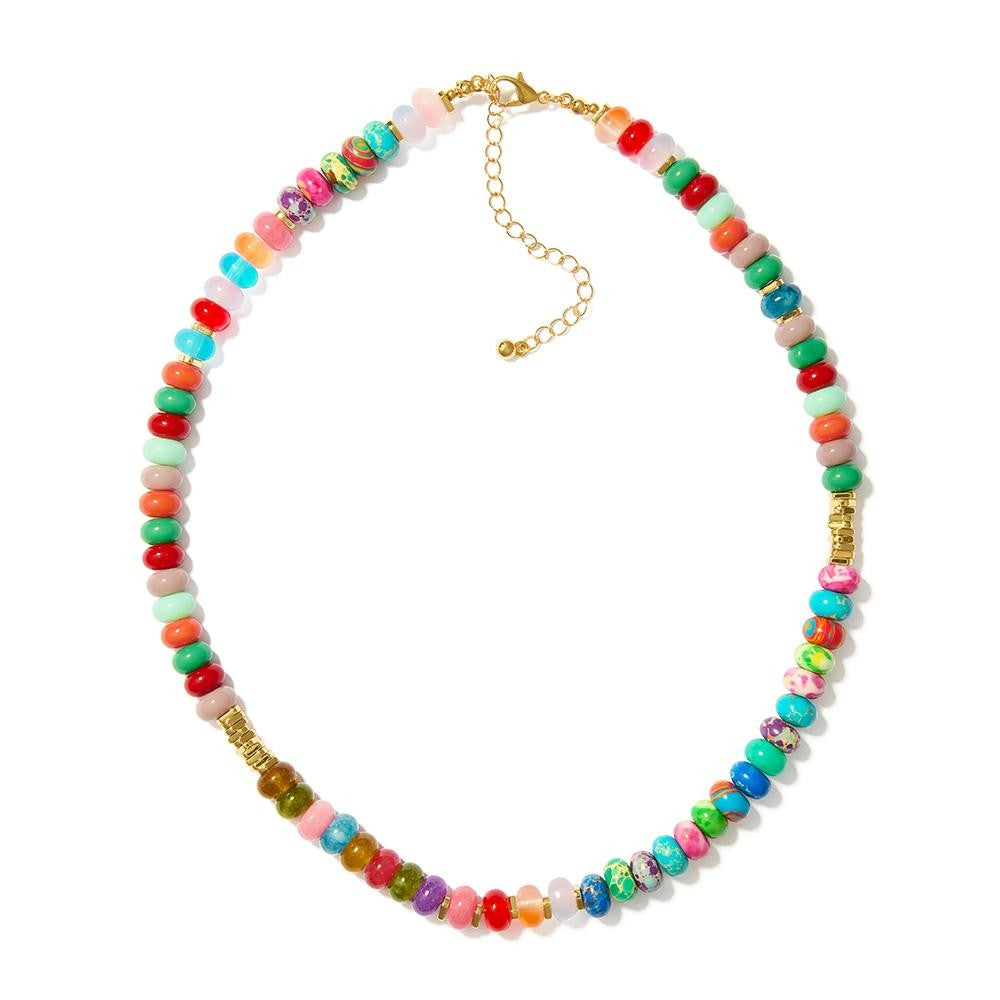 Multi Stone Beaded Necklace