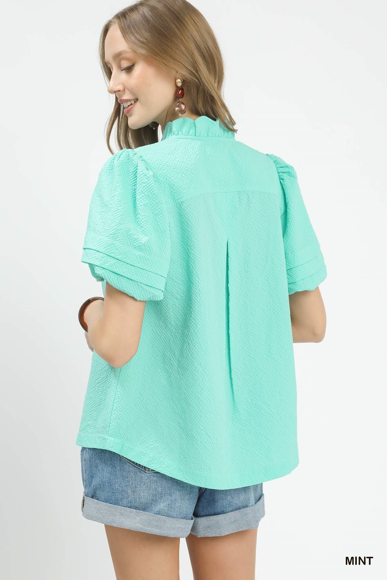 Mint | Puff Sleeve Top