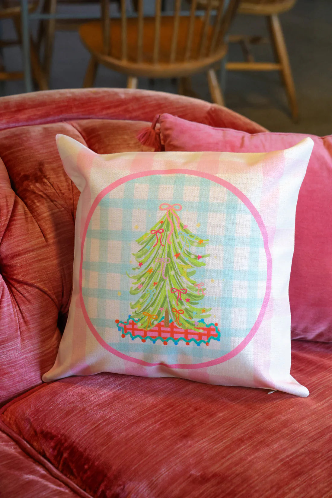 Bow Tree Square Pillow • Doodles by Rebekah