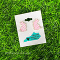 Plaid Bunny Stud Earrings - Pink