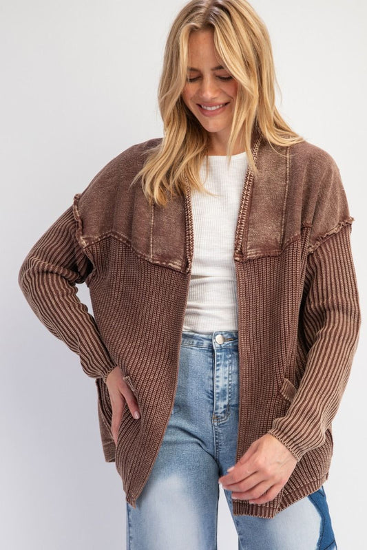 Espresso | Cozy Up Cardigan