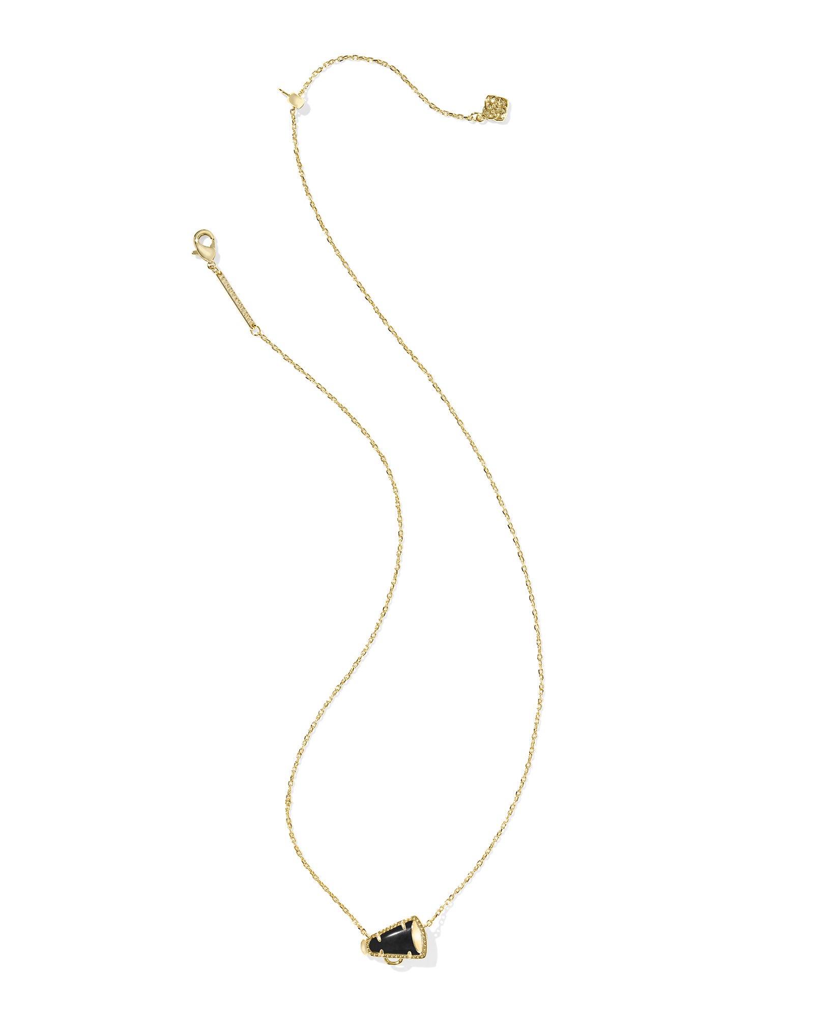 Kendra Scott Cheer Short Pendant Necklace - Gold Black Agate