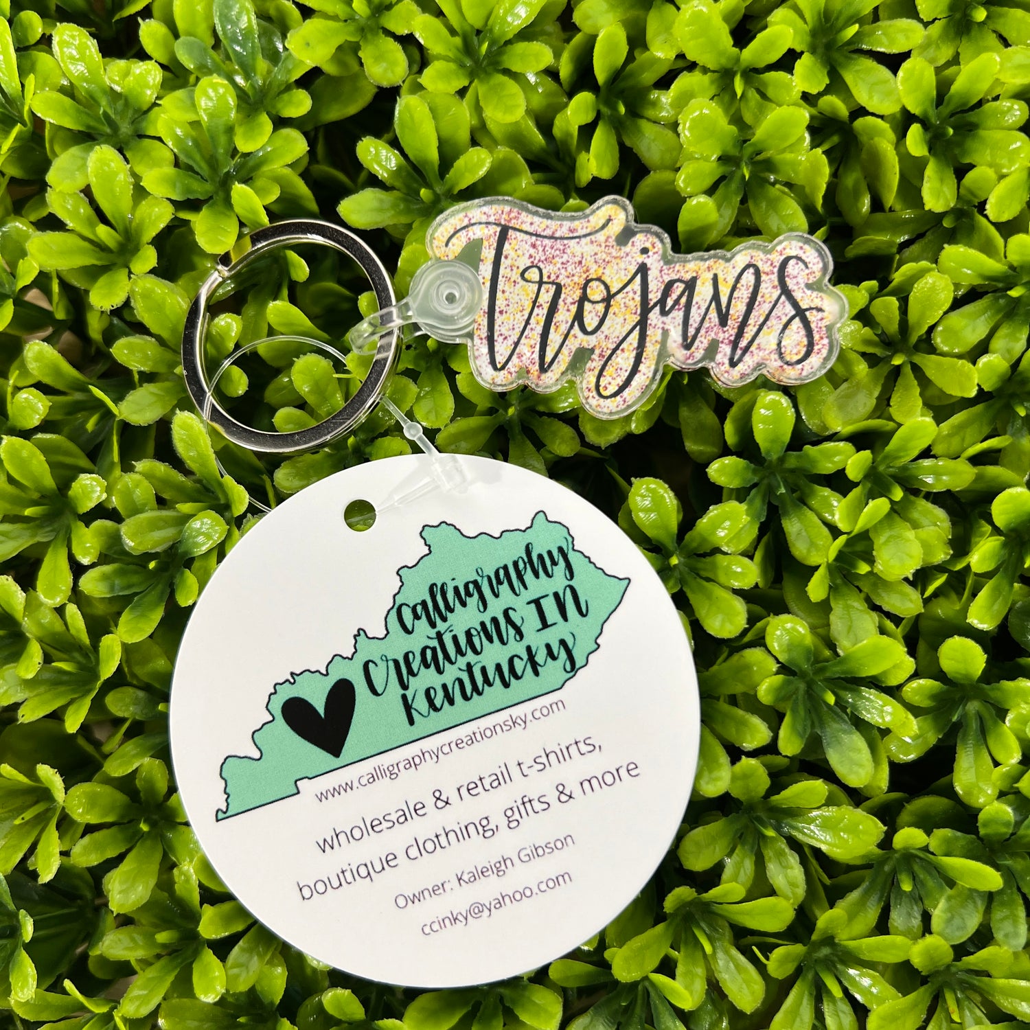 Trojans Splatter Keychain - FINAL SALE ā Calligraphy Creations In KY