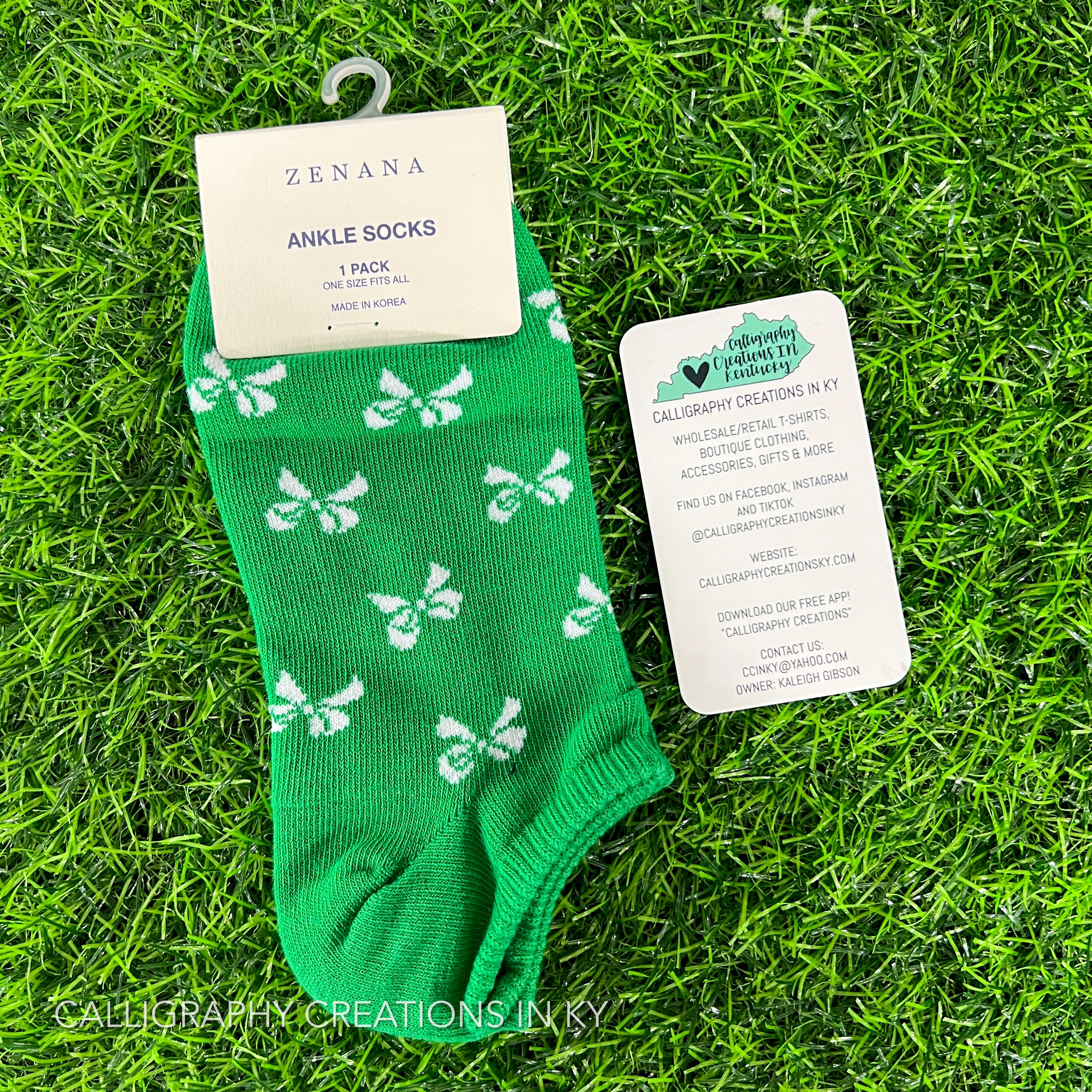 Green | Bow Socks