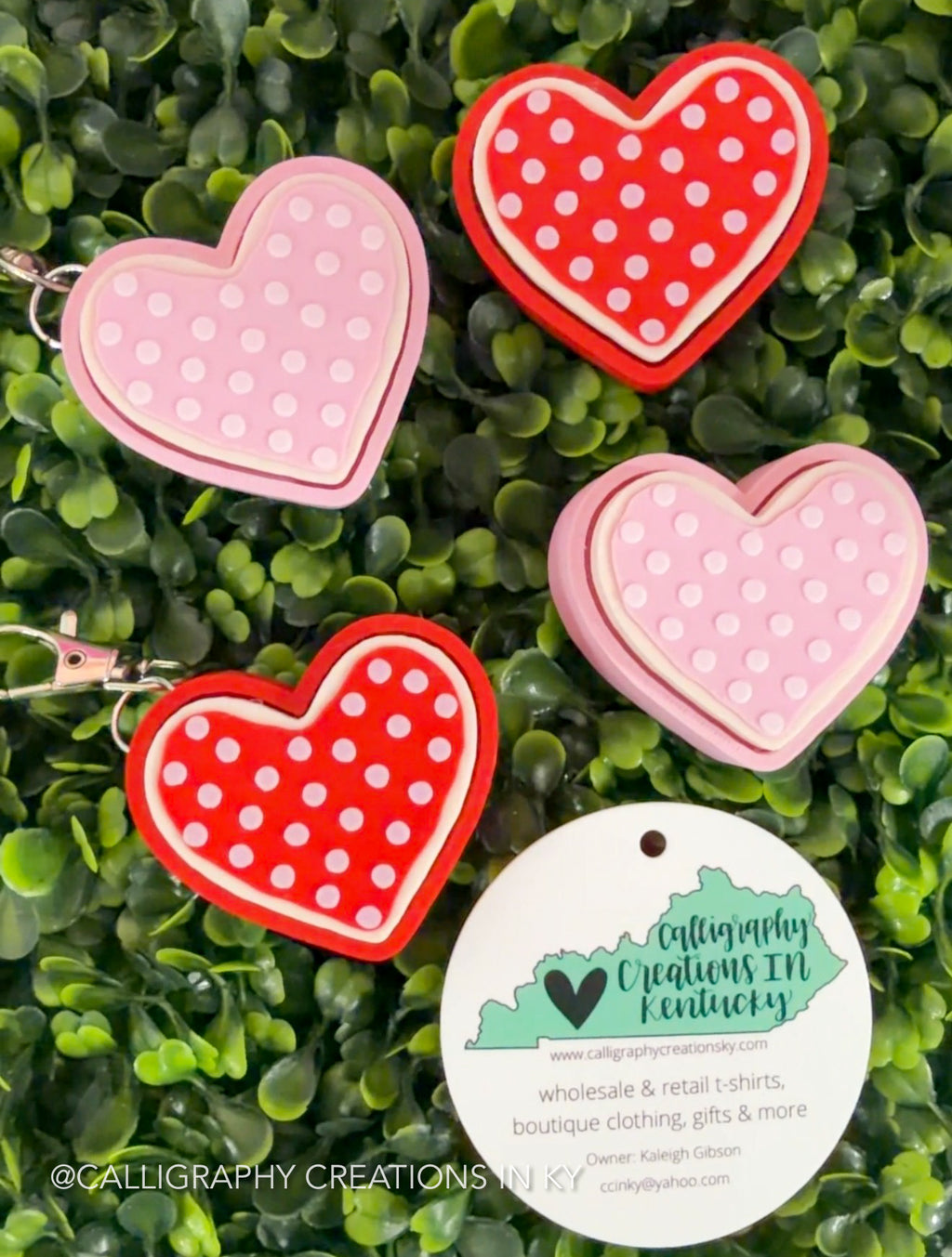 Dotted Heart Fidget Clicker Keychain