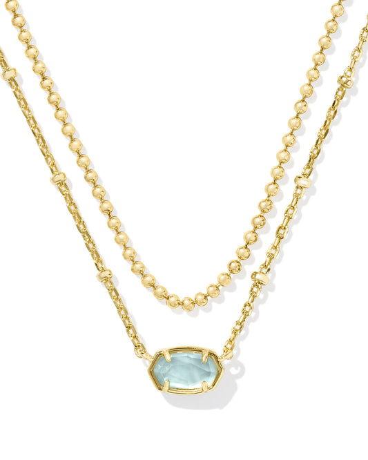 Kendra Scott Emilie Multistrand Necklace - Gold Light Blue Illusion