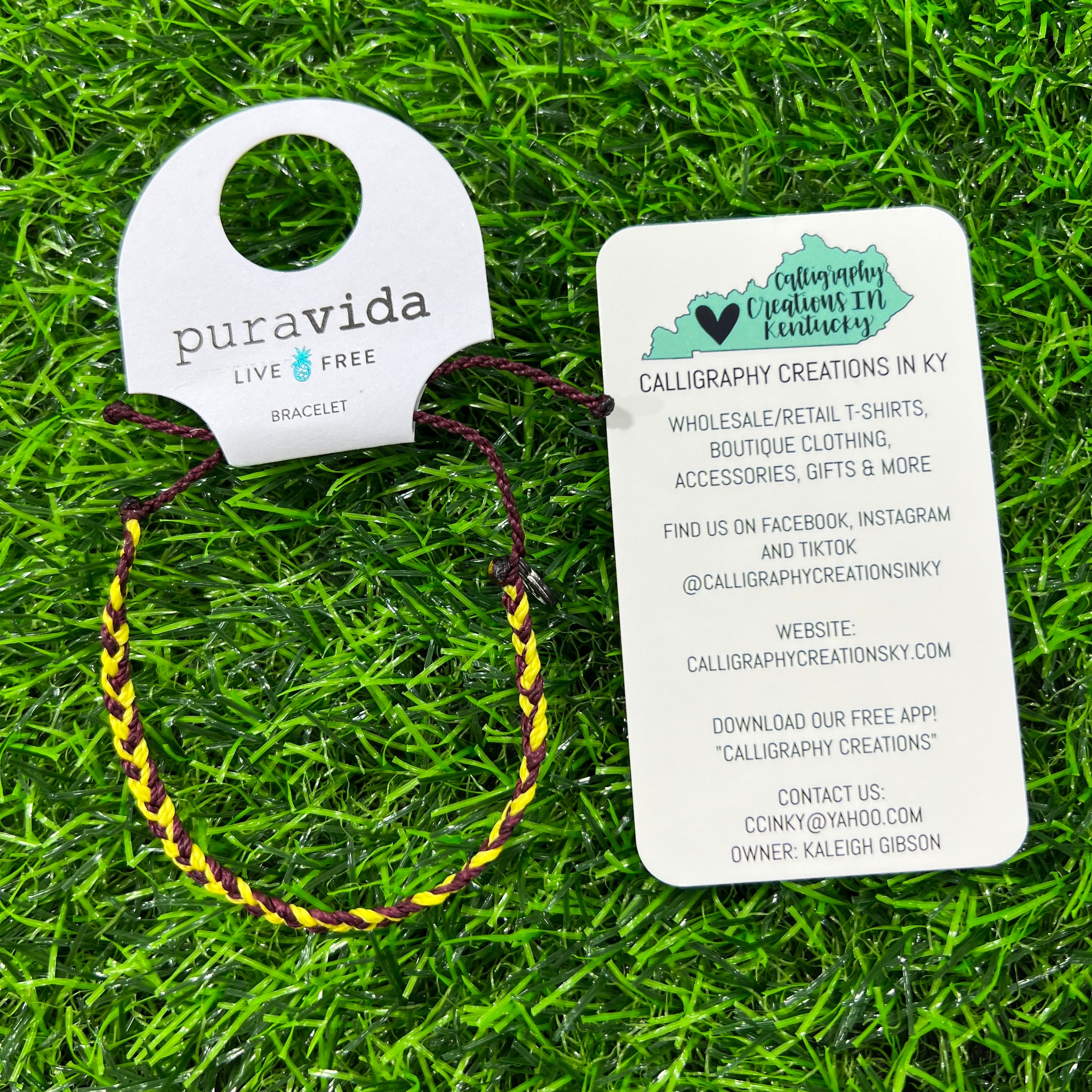 Burgundy & Gold | Custom Pura Vida Mini Braided Bracelet - FINAL SALE