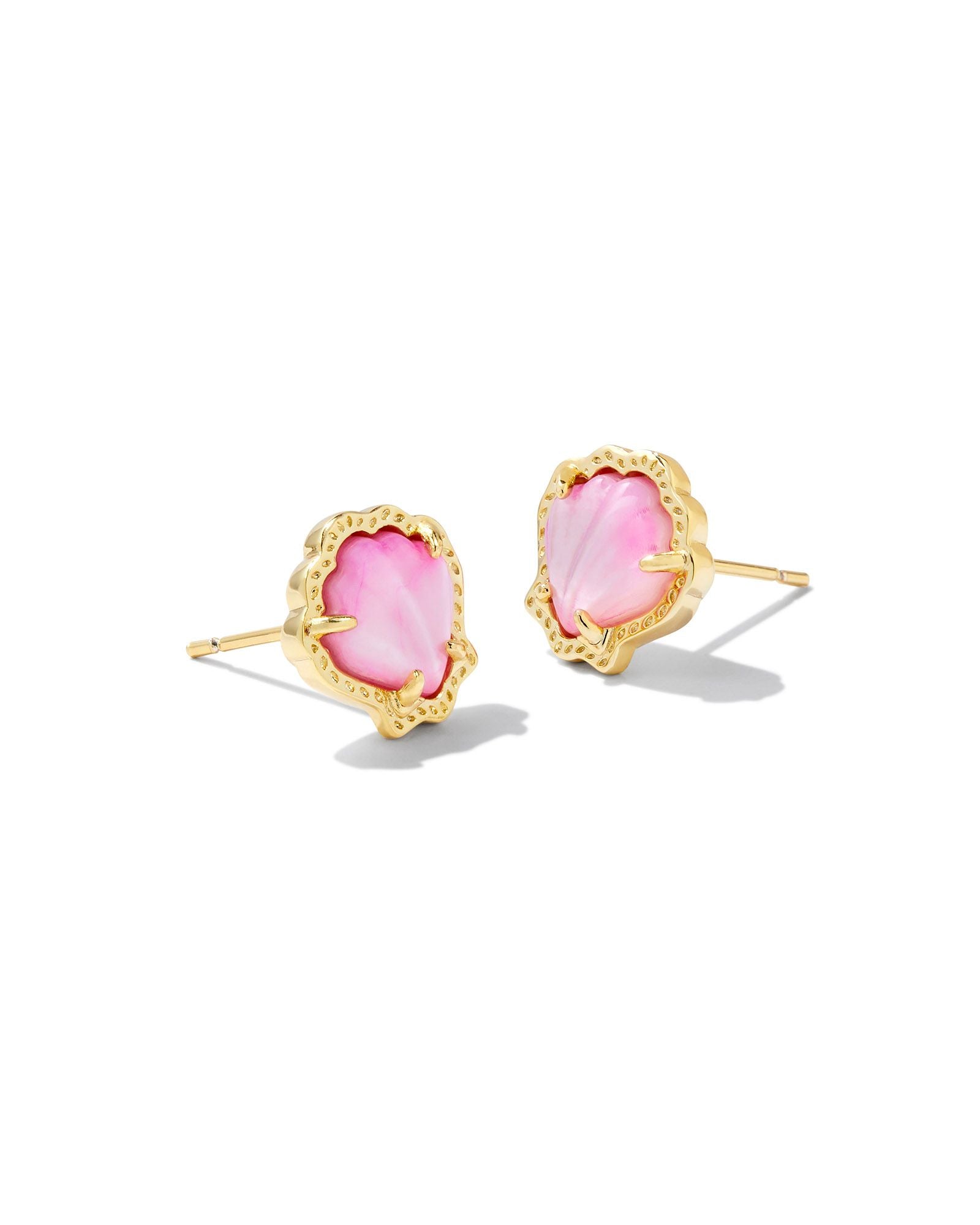 Kendra Scott Brynne Shell Stud Earring - Gold Blush Mother Of Pearl