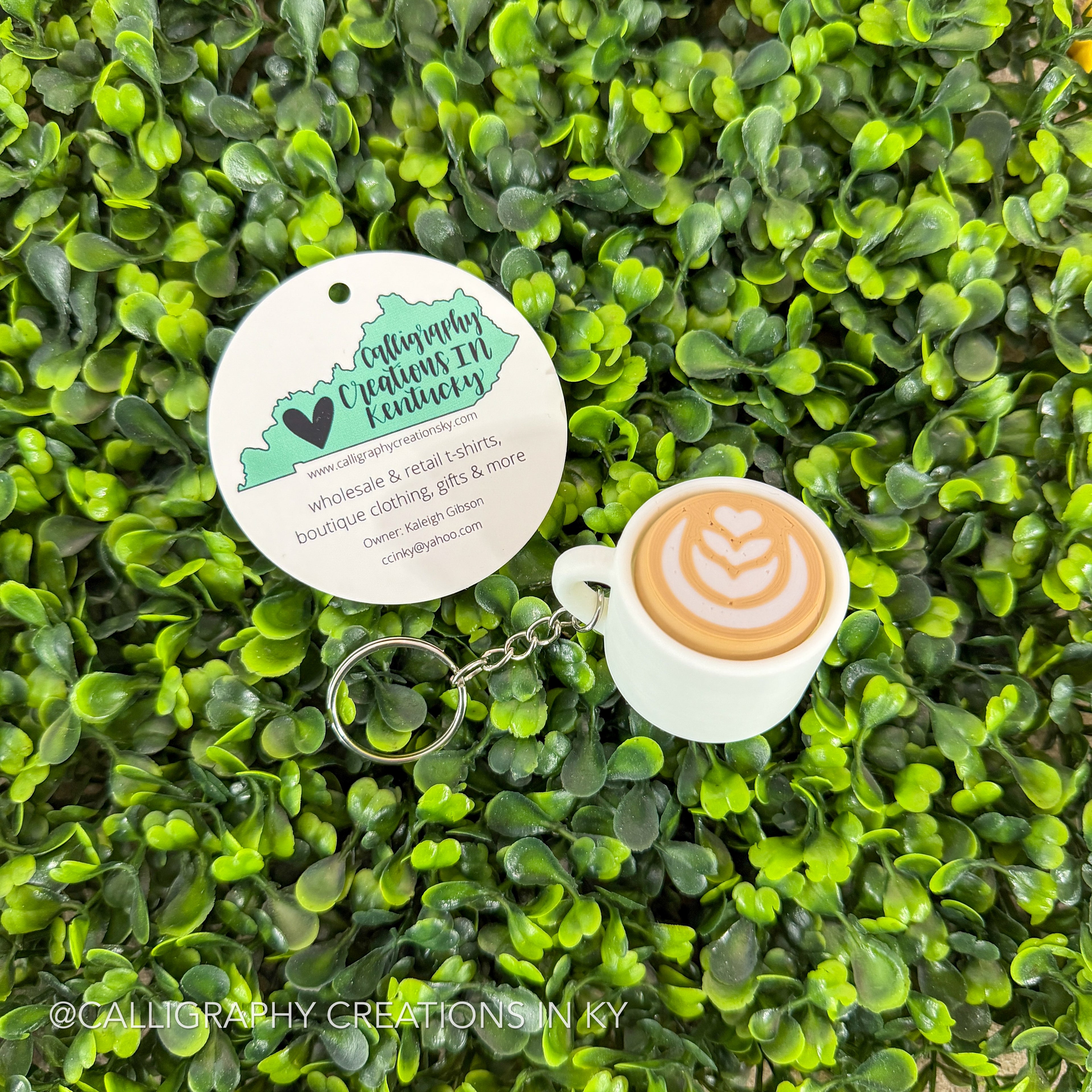 Latte Fidget Clicker Keychain