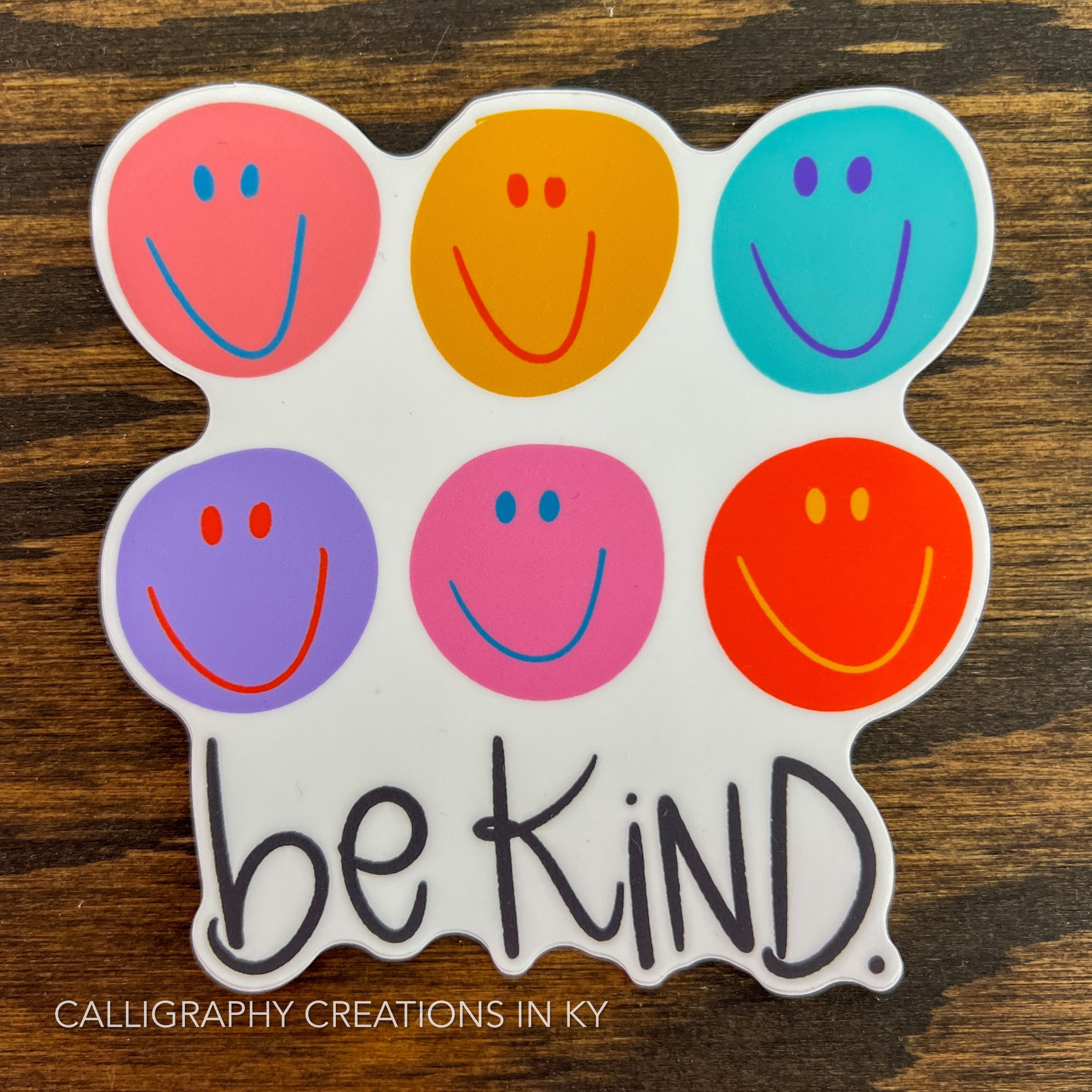 Happy Faces Be Kind Sticker - Doodles By Rebekah