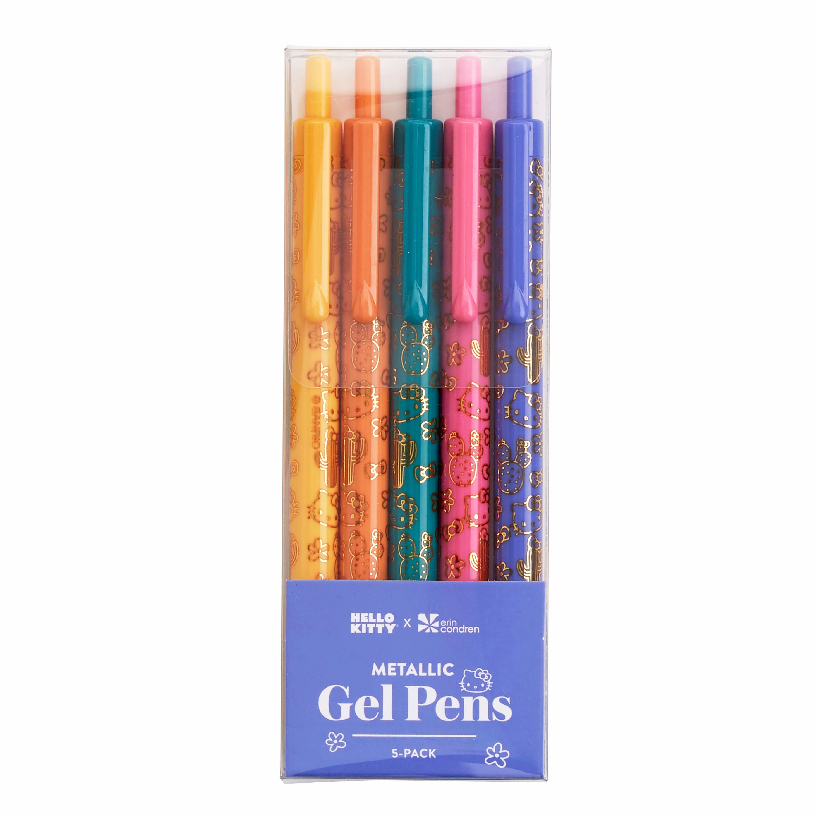 Hello Kitty Metallic Gel Click Pens 5 Pack
