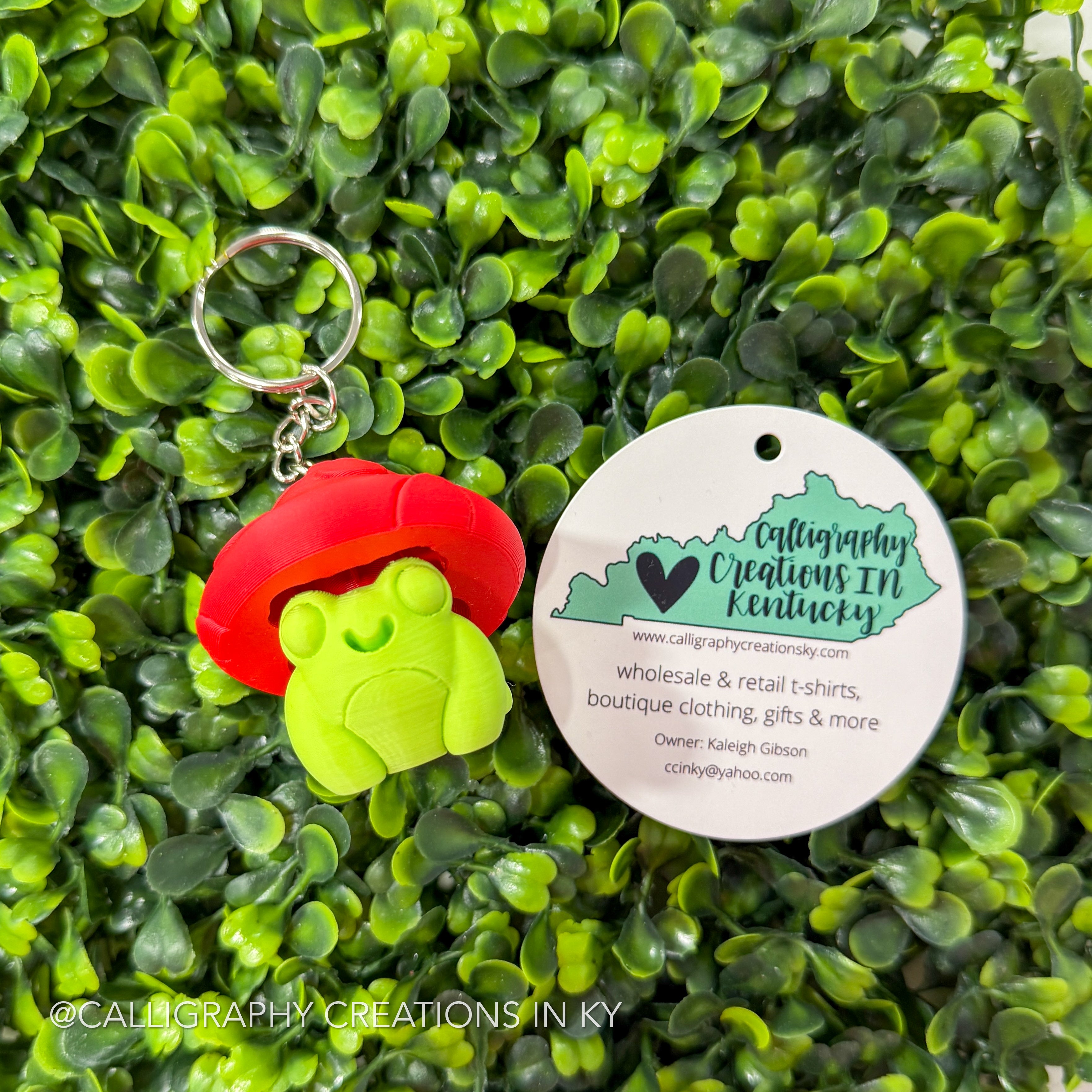 Mushroom Frog Fidget Clicker Keychain