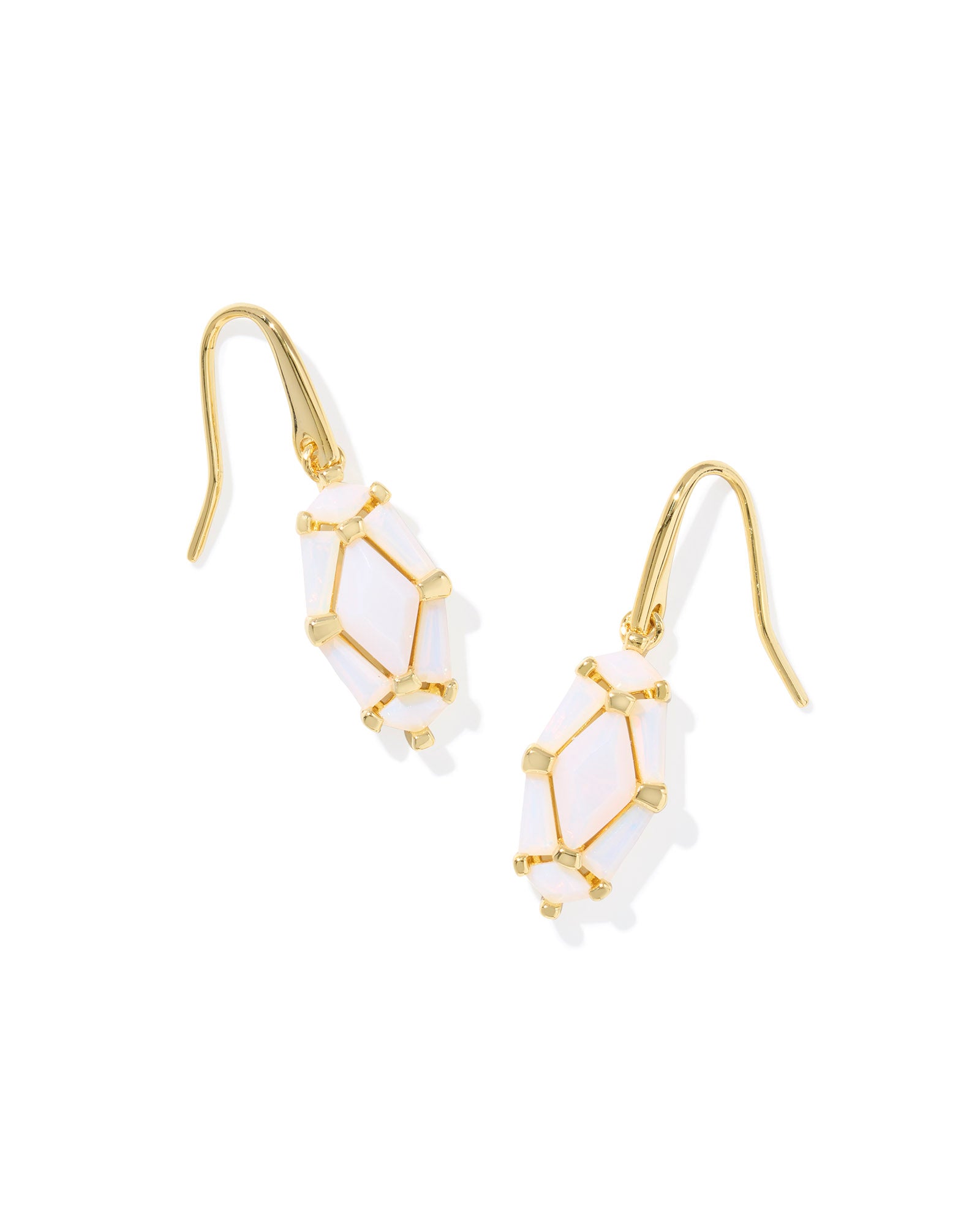 Kendra Scott Lindy Rae Lee Drop Earrings - Gold White Opalite Crystal